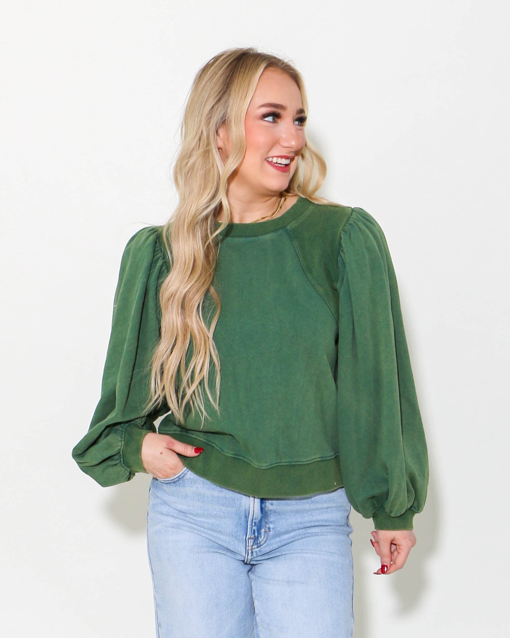 Puff Long Sleeve Sweatshirt Top