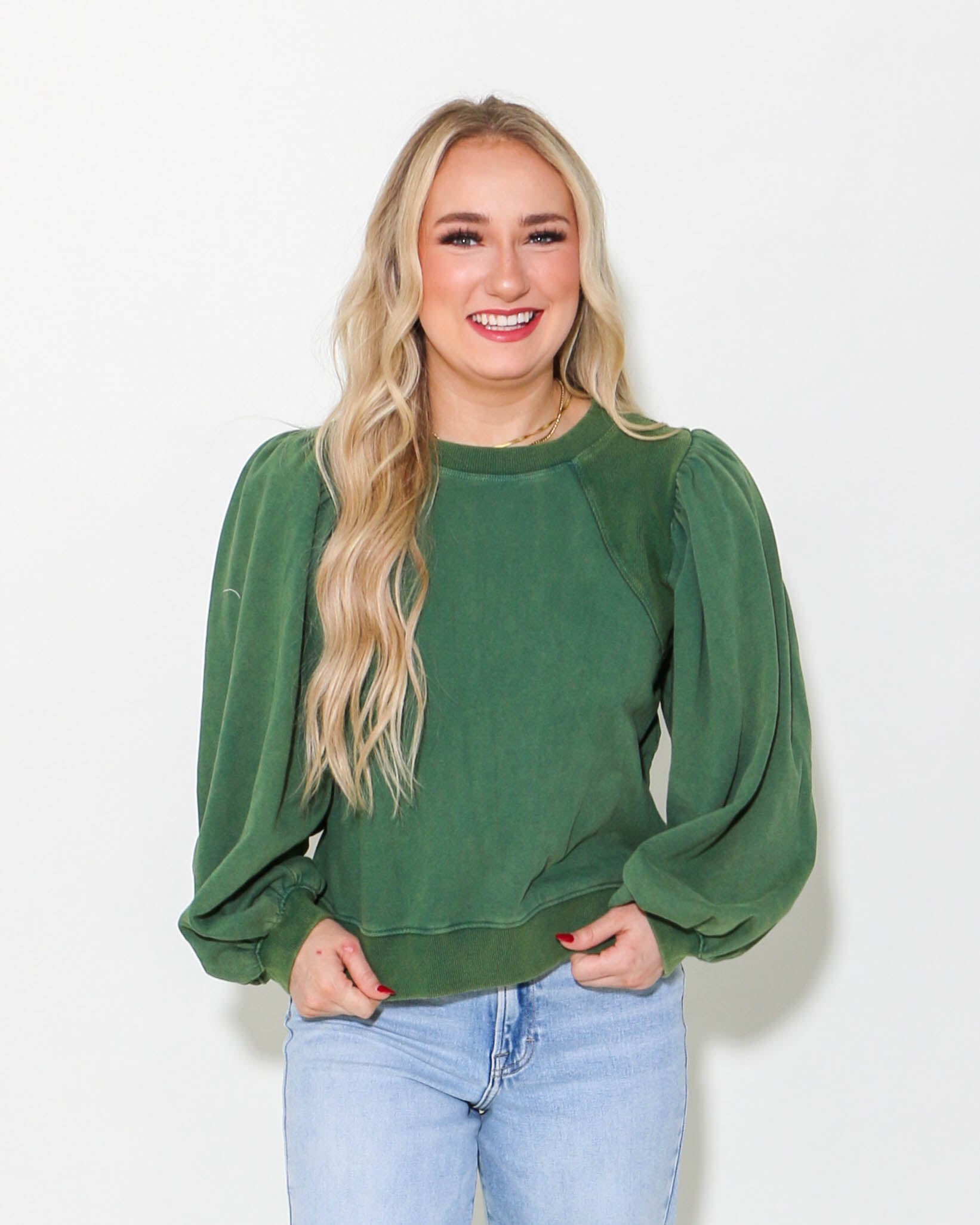 Puff Long Sleeve Sweatshirt Top