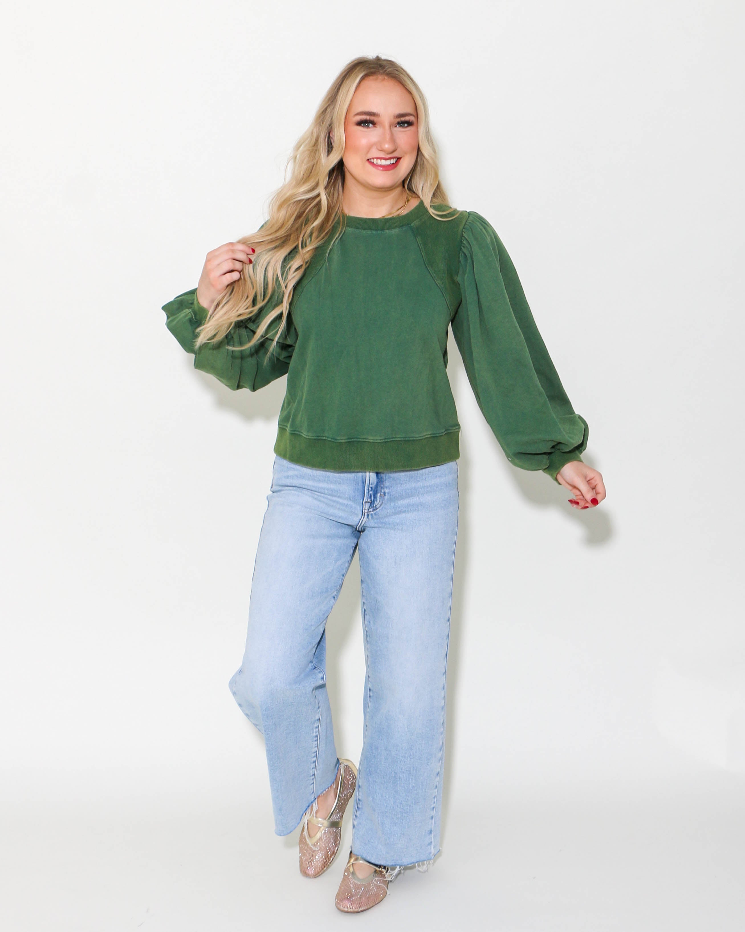 Puff Long Sleeve Sweatshirt Top