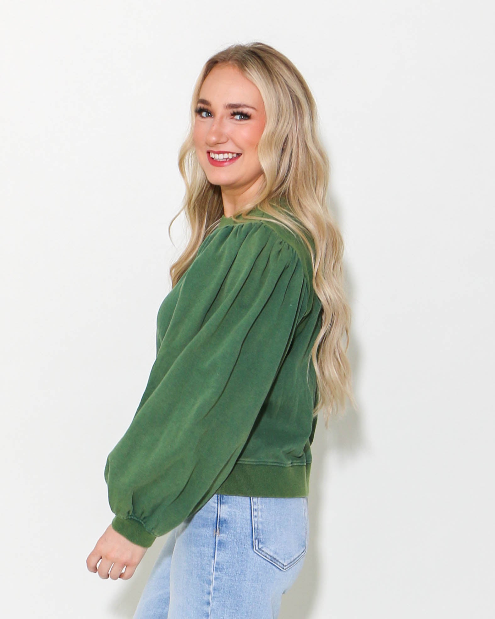 Puff Long Sleeve Sweatshirt Top