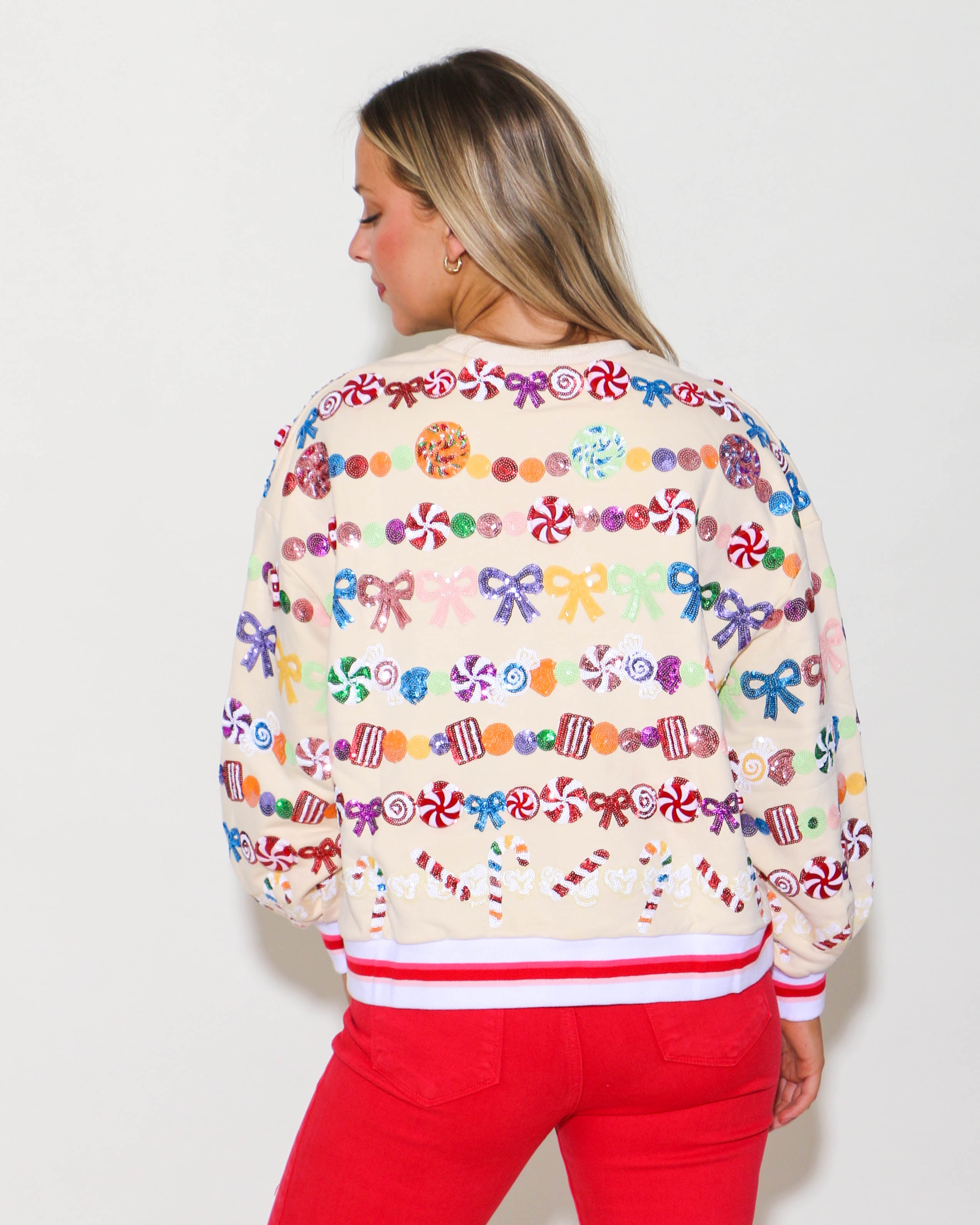 Beige Candy Garland Sweatshirt