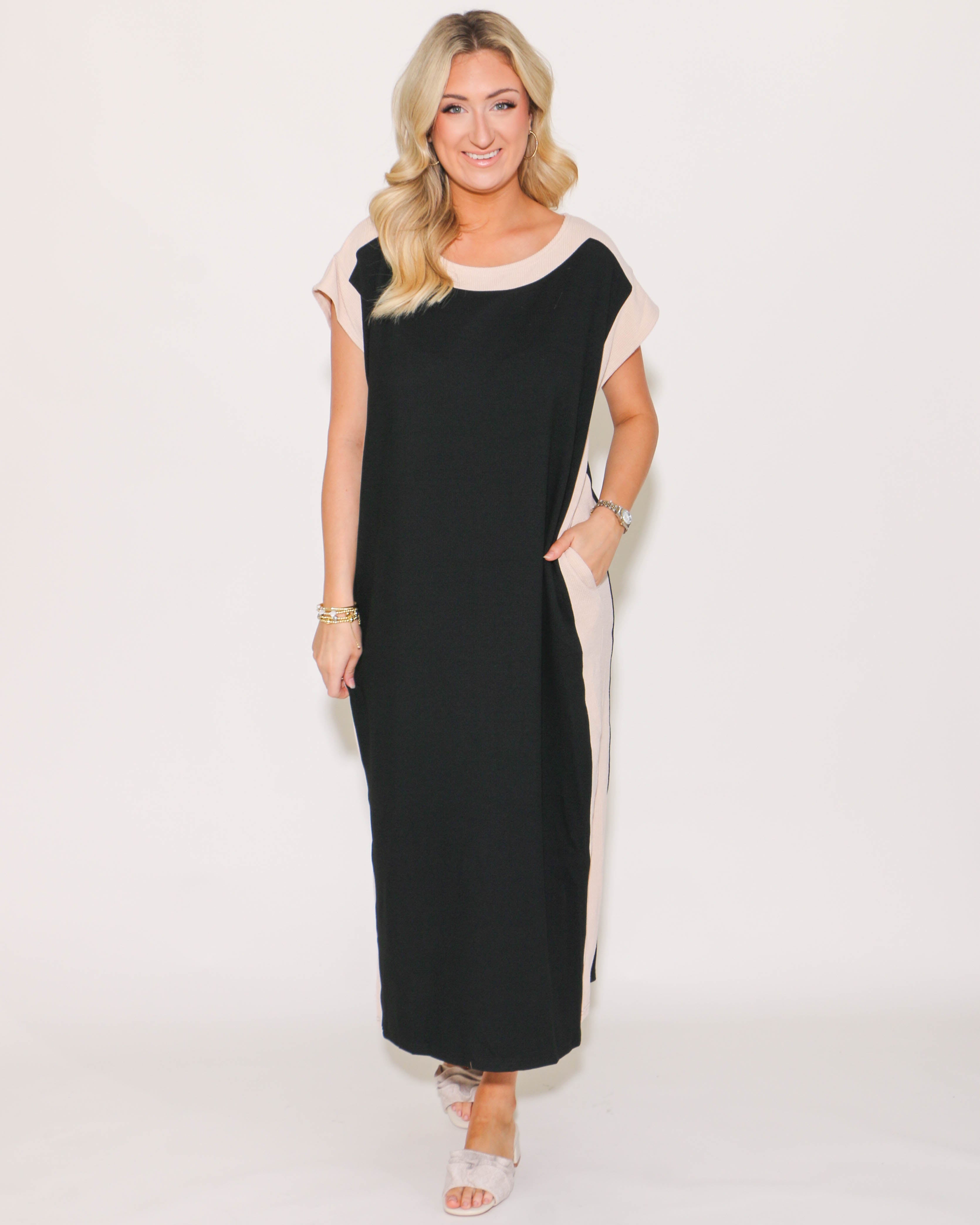 Ribbed Cap Sleeve Midi Dress