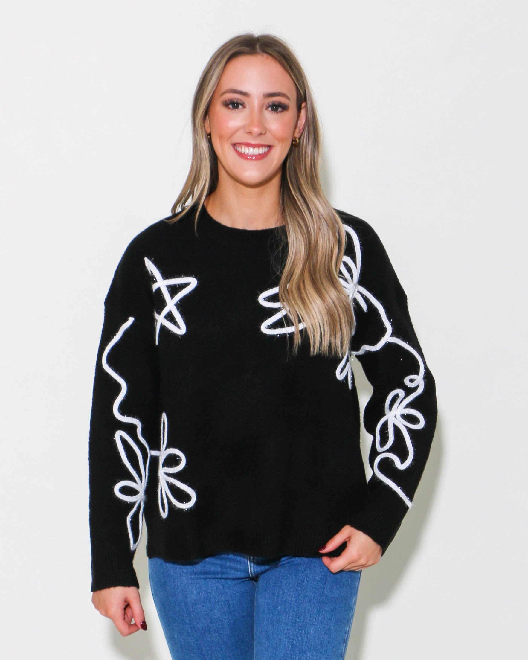 THML | Rib Knit Embroidered Detail Sweater