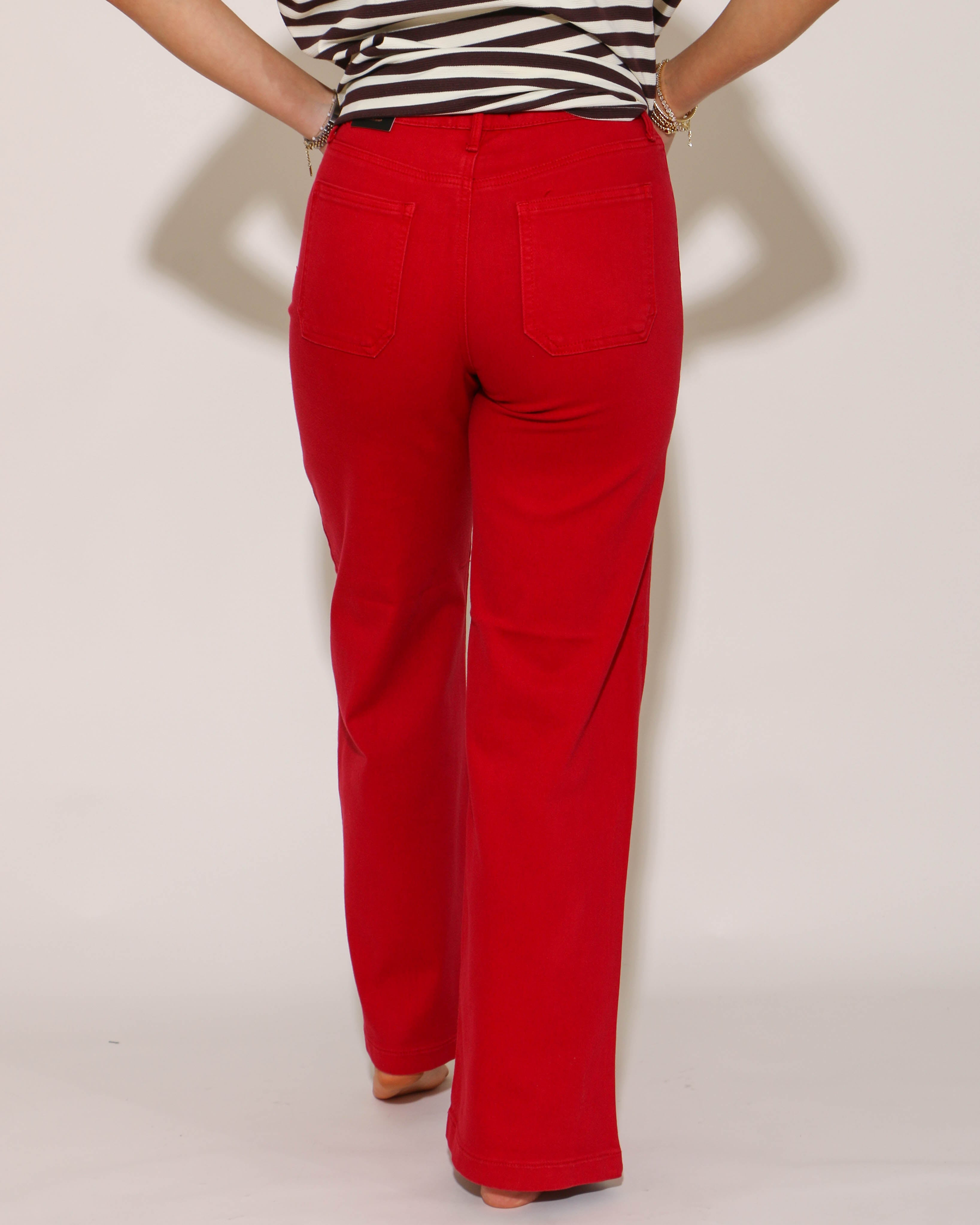 Just USA | Patch Pocket Red Flare Jeans