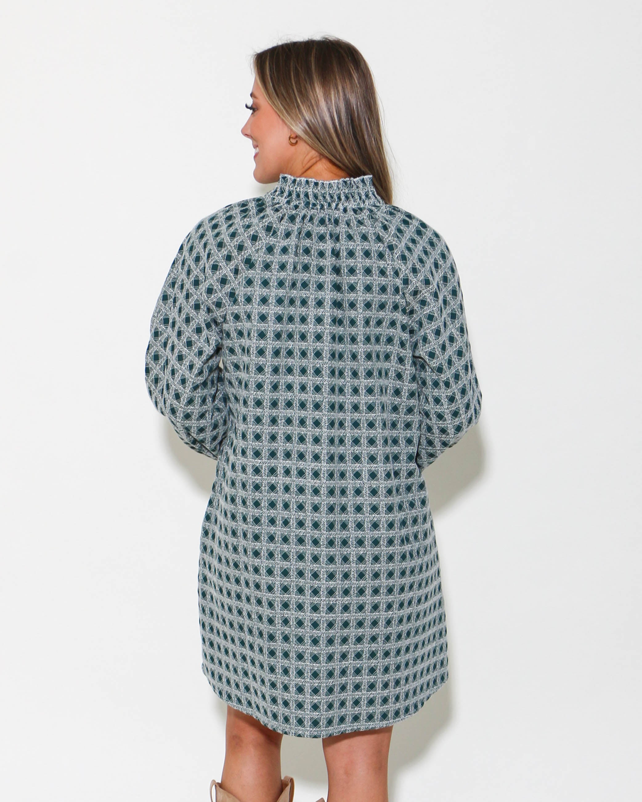 Hunter Check Embroidered Mini Dress