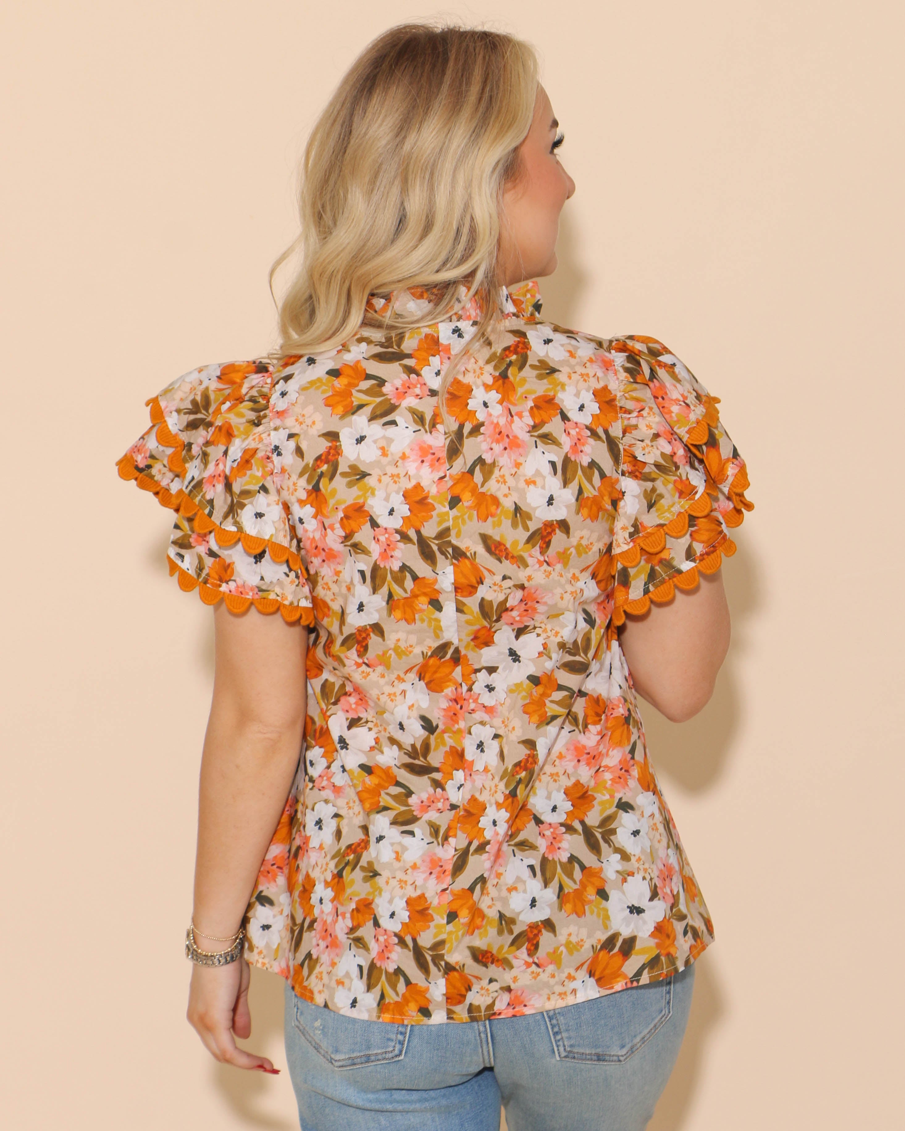 Mustard Floral Top