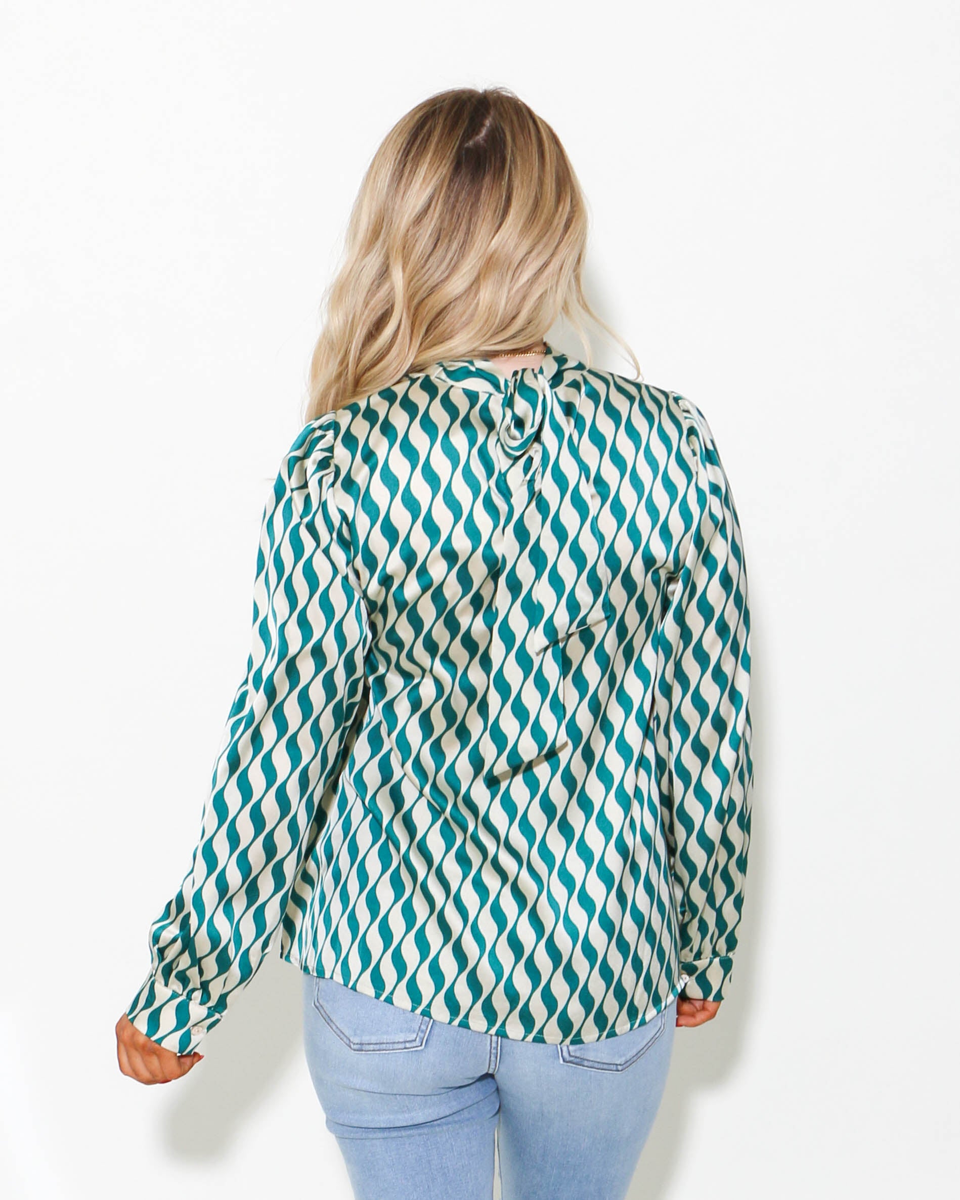 Teal Abstract Top