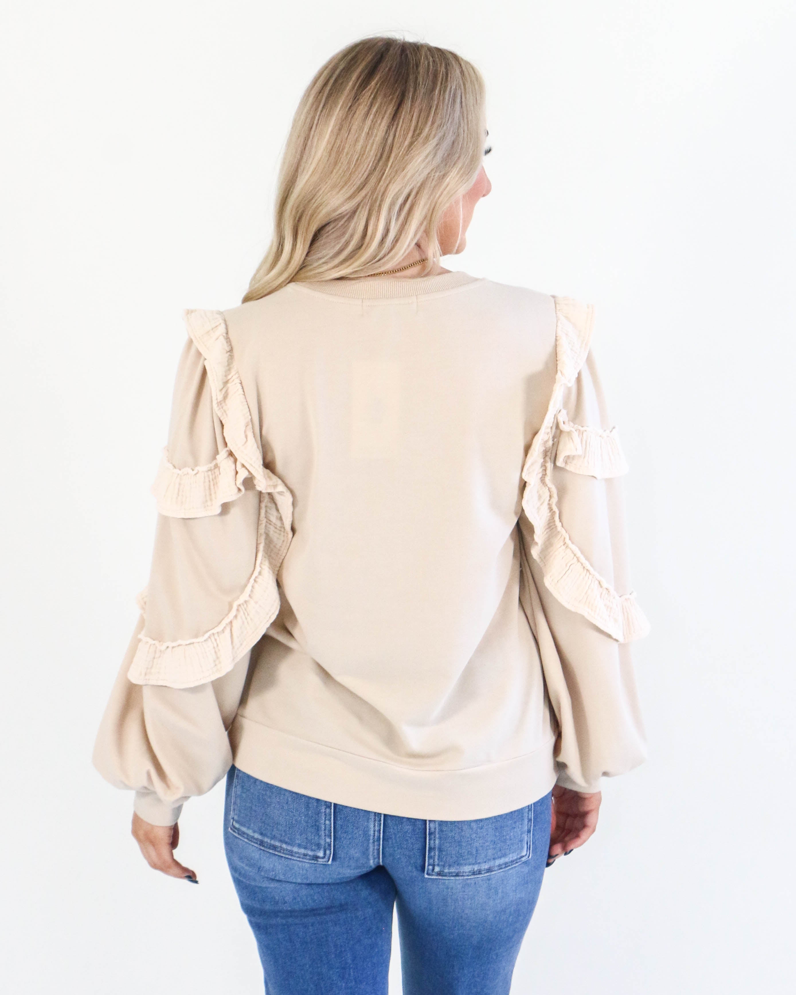 Ruffly Layer Long Sleeves Top