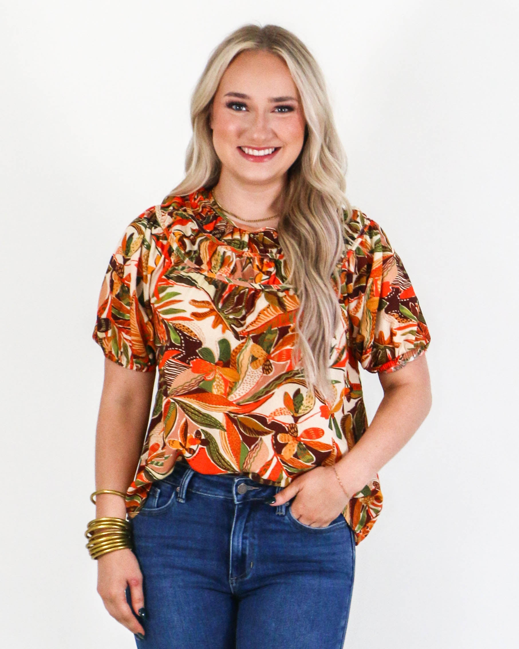 Puff Sleeve Floral Top