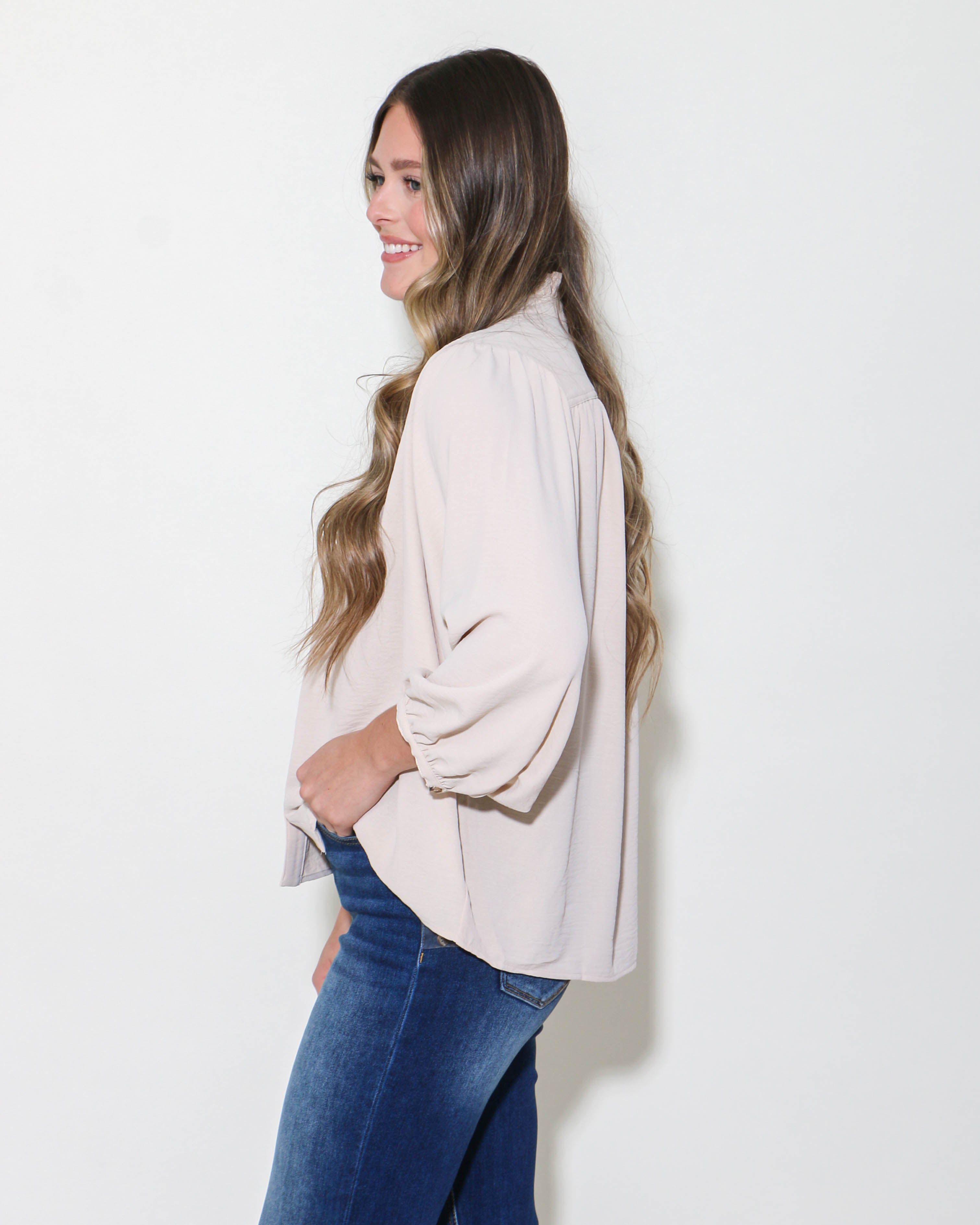 Solid 3/4 Dolman Sleeves Top