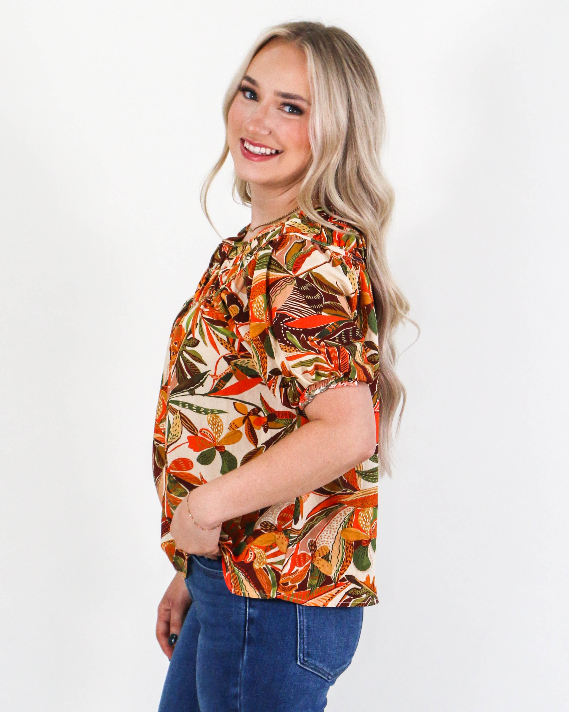 Puff Sleeve Floral Top