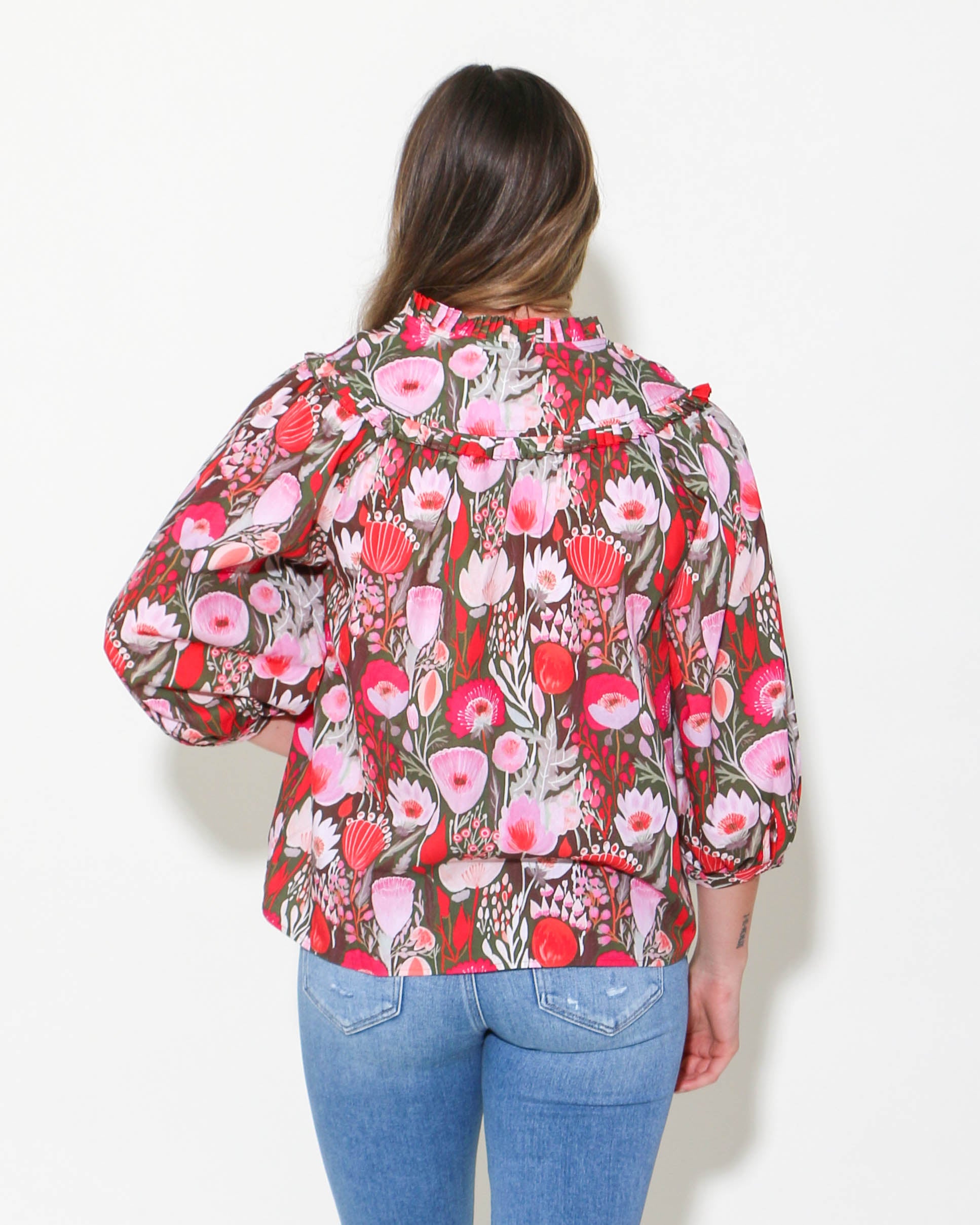 Floral Print Poplin Blouse