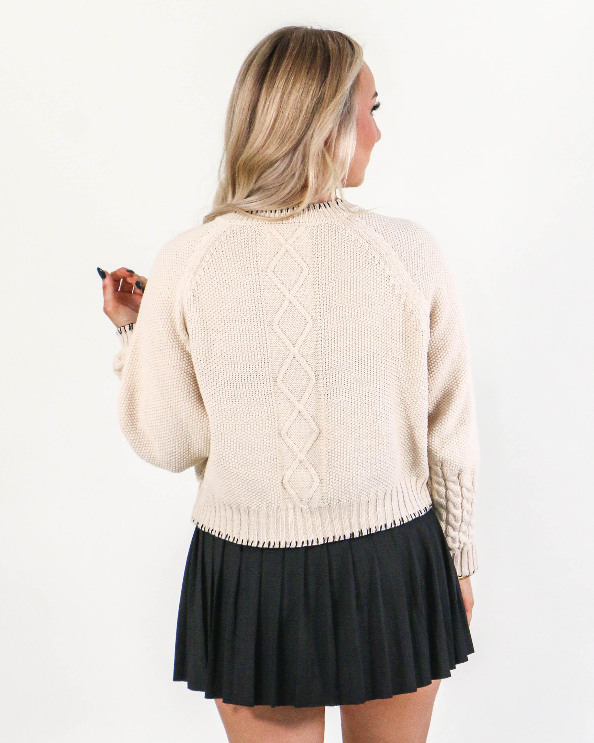 Bow Embroidered Knit Button Up Cardigan