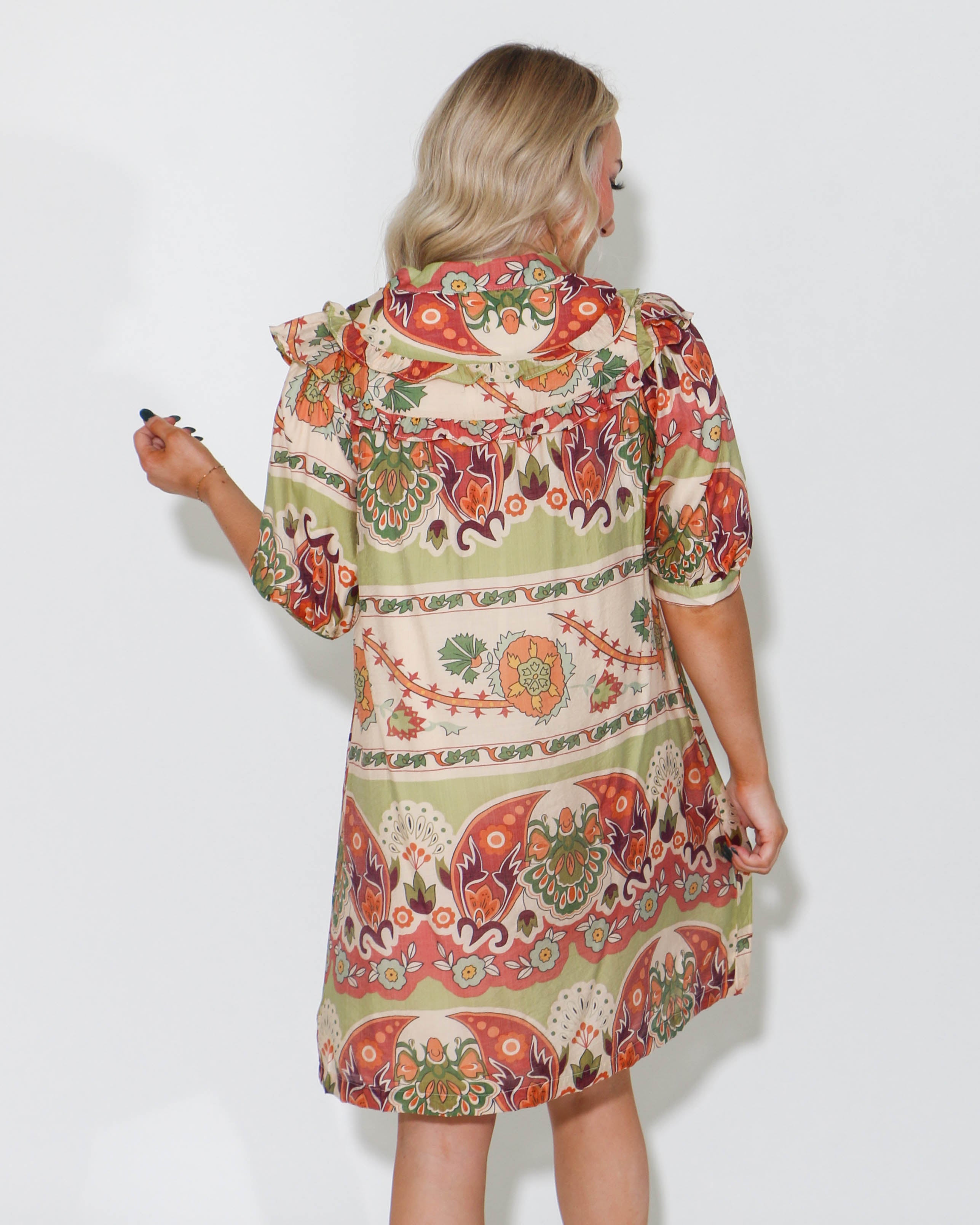 Border Print Dress