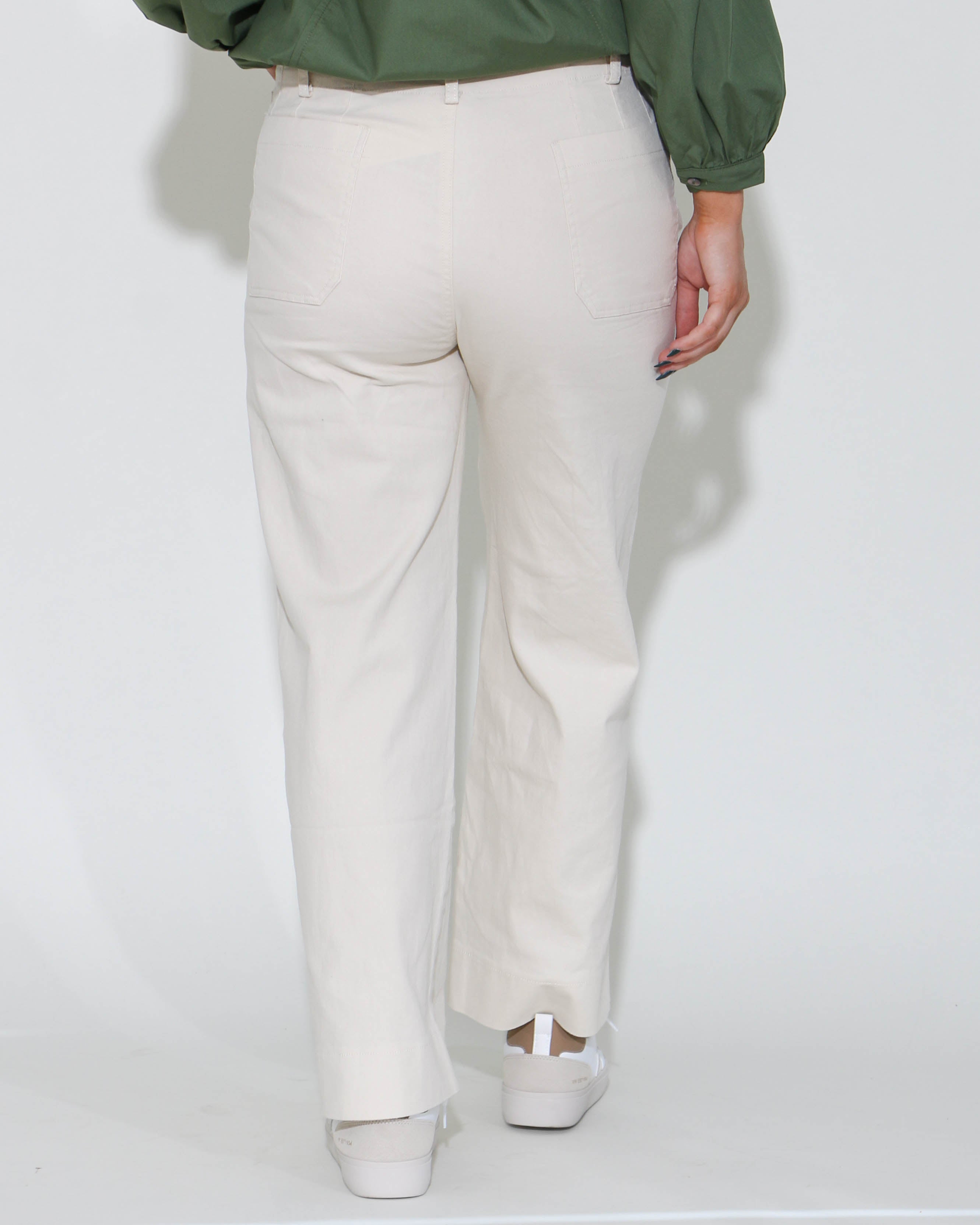 Cream Front Pocket Pants