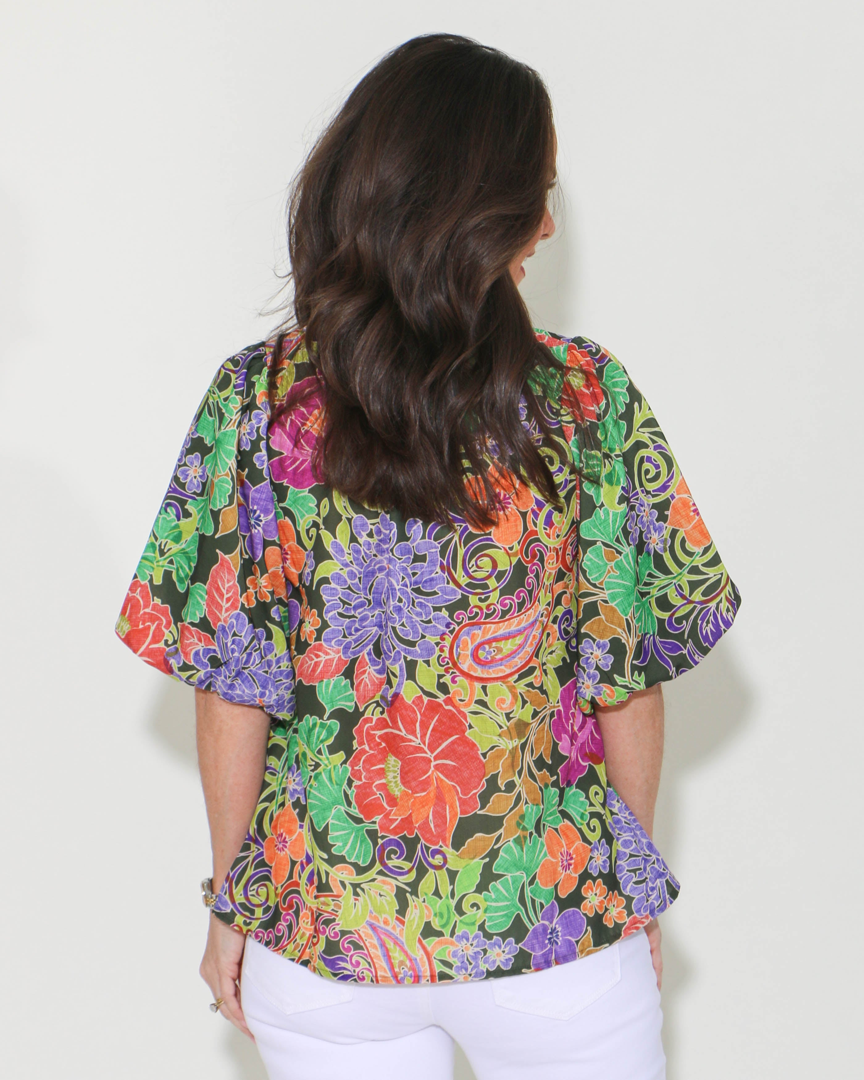 THML | Puff Sleeve Floral Top