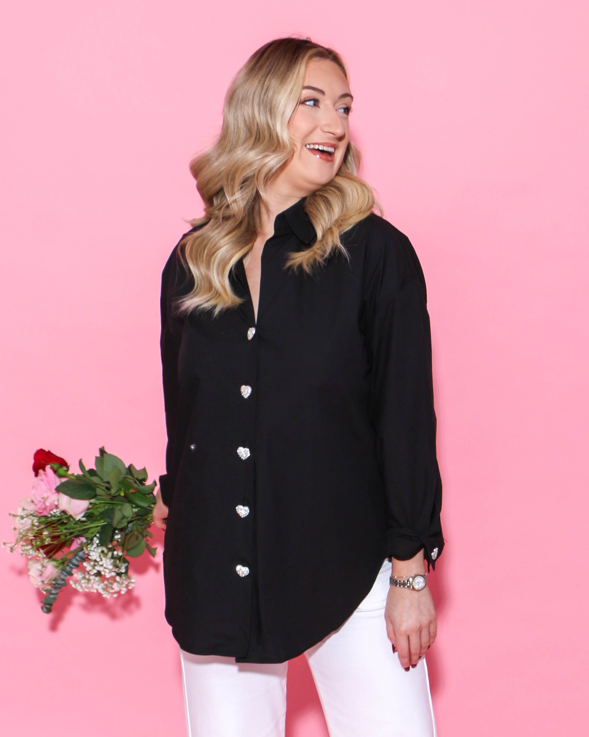 Heart Button Down Top