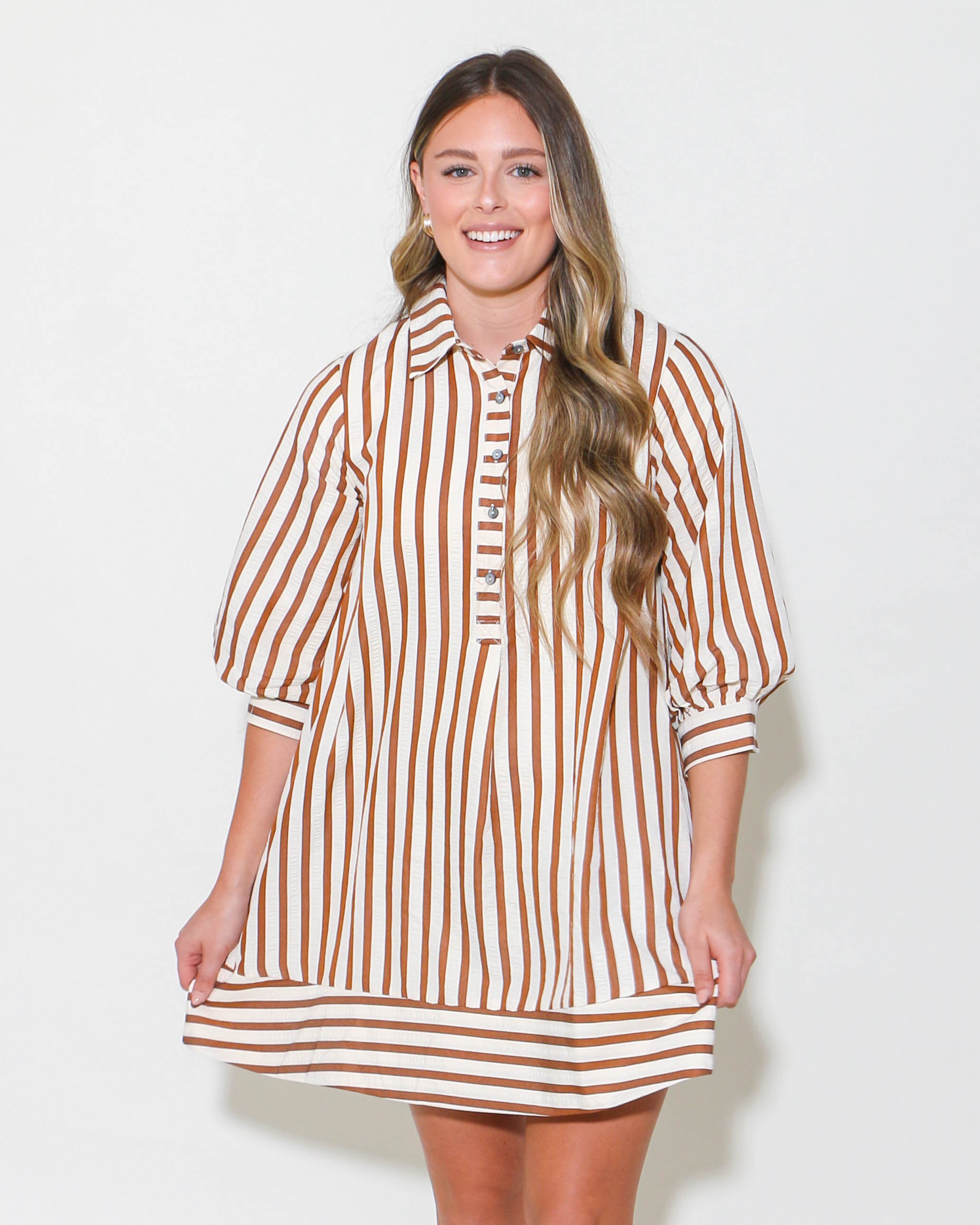 Striped Seersucker Mini Dress