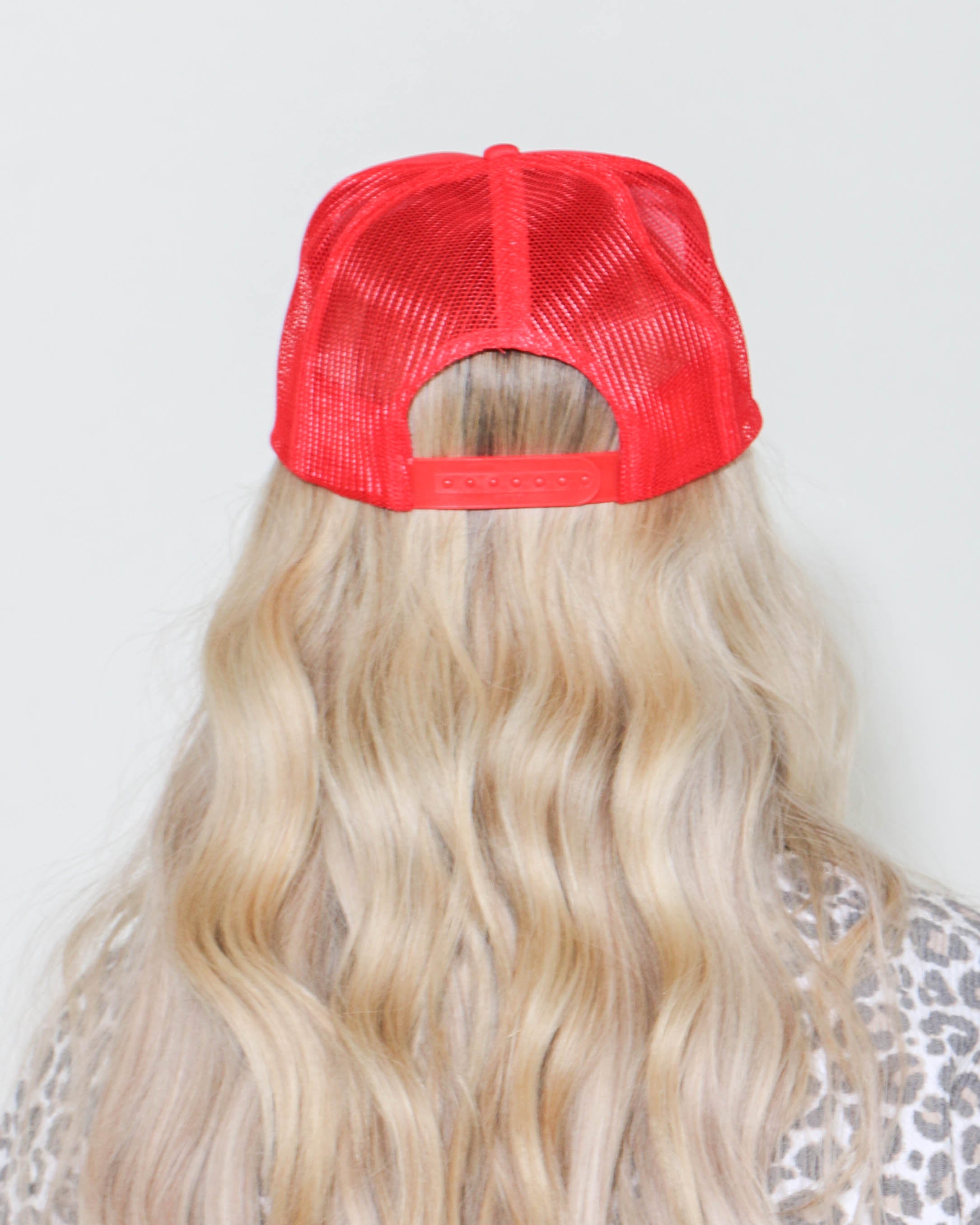 Santa Face Red Trucker Hat