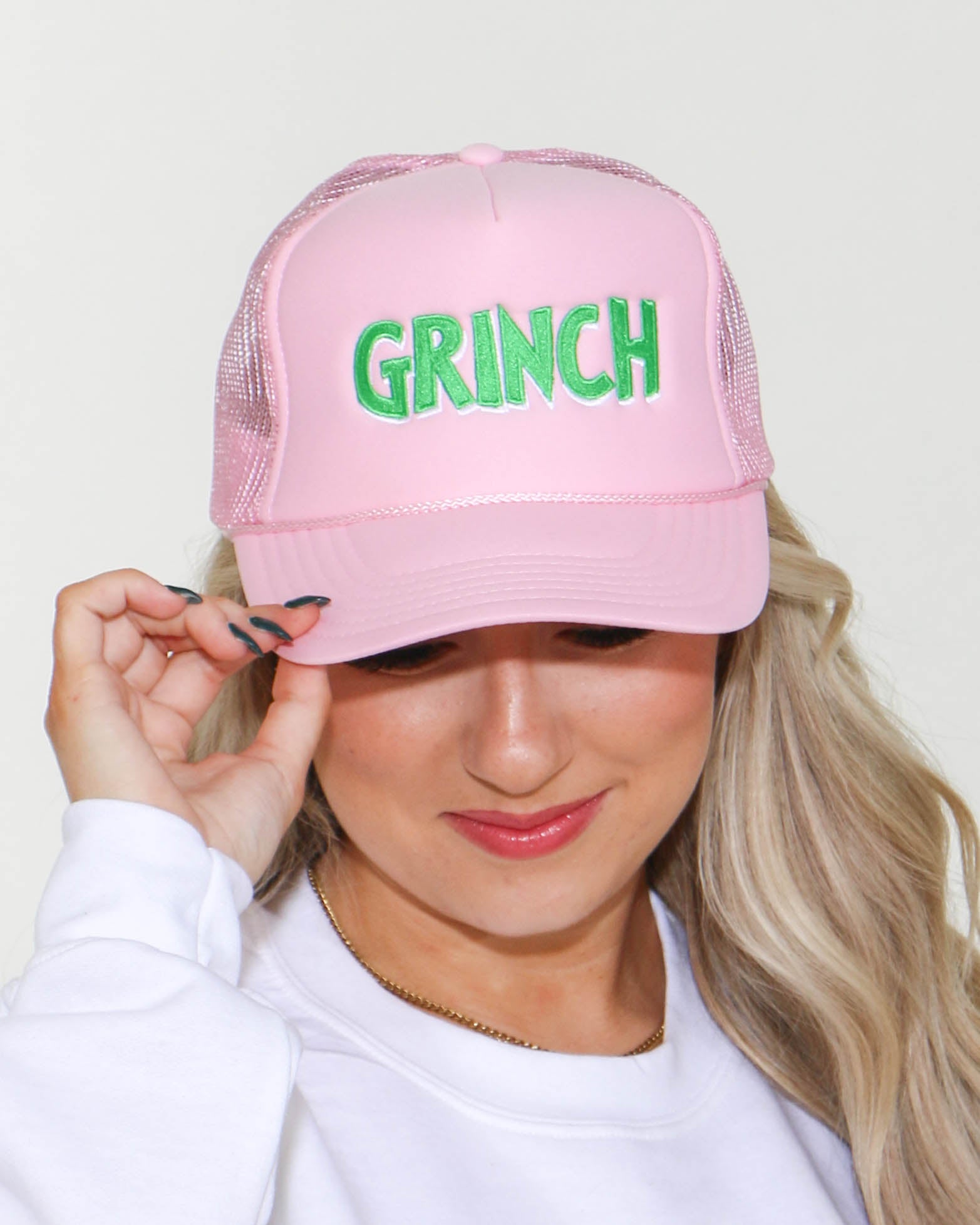 Grinch Pink Trucker Hat