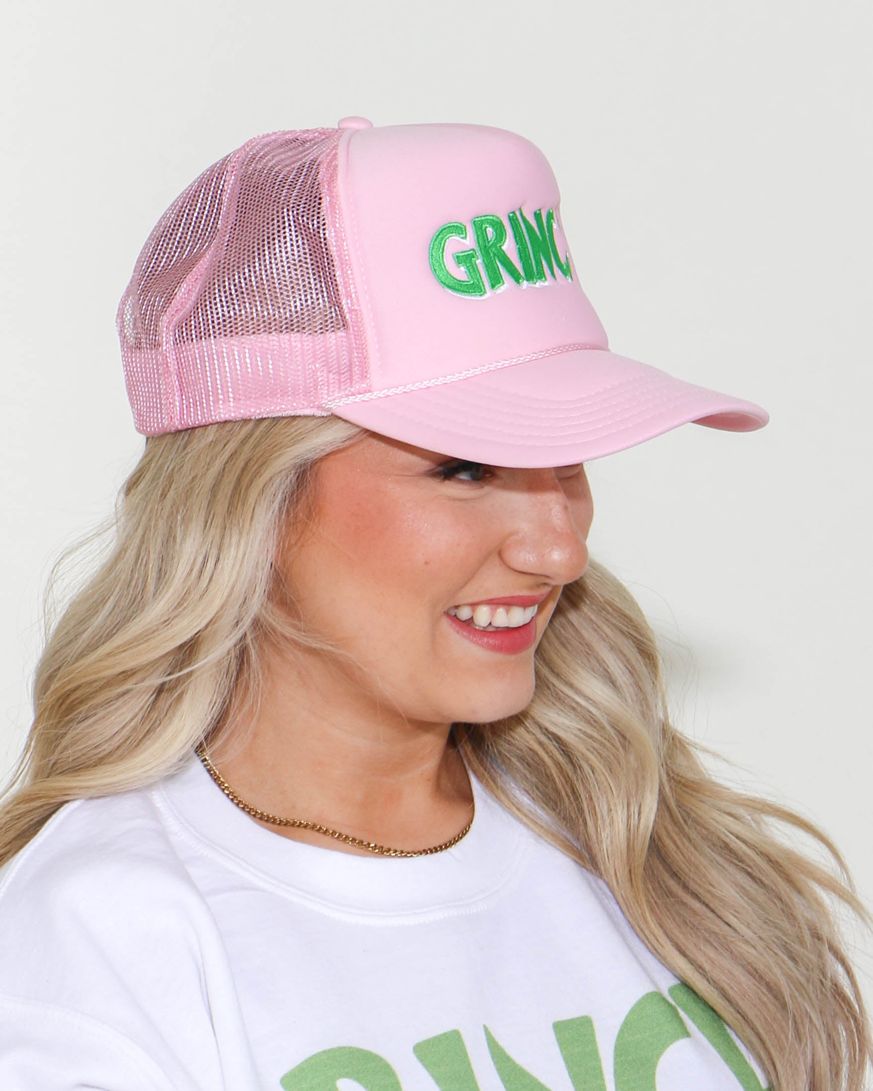 Grinch Pink Trucker Hat