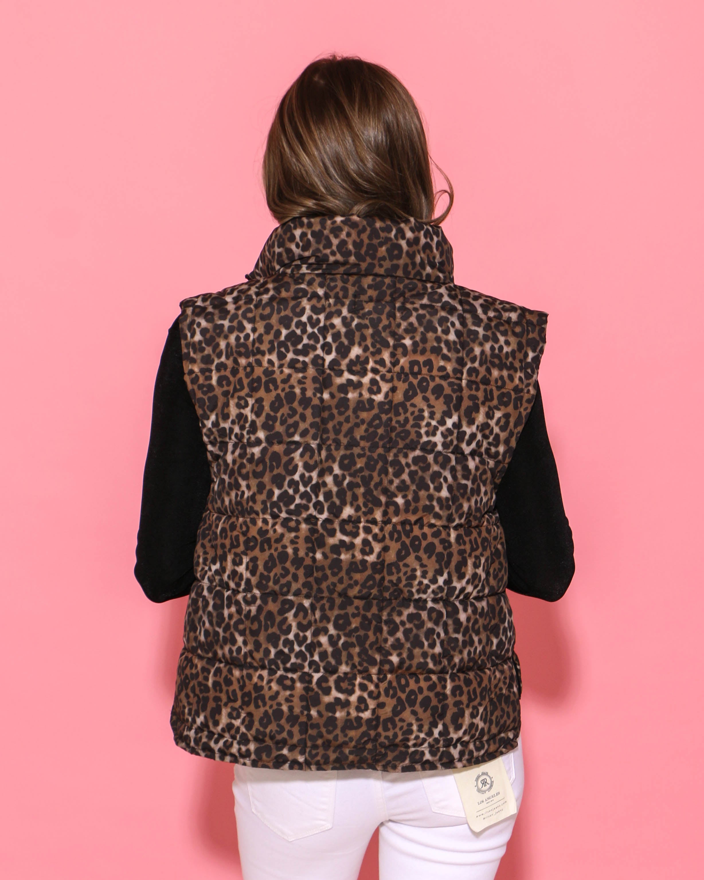 Puffer Padded Vest in Leopard