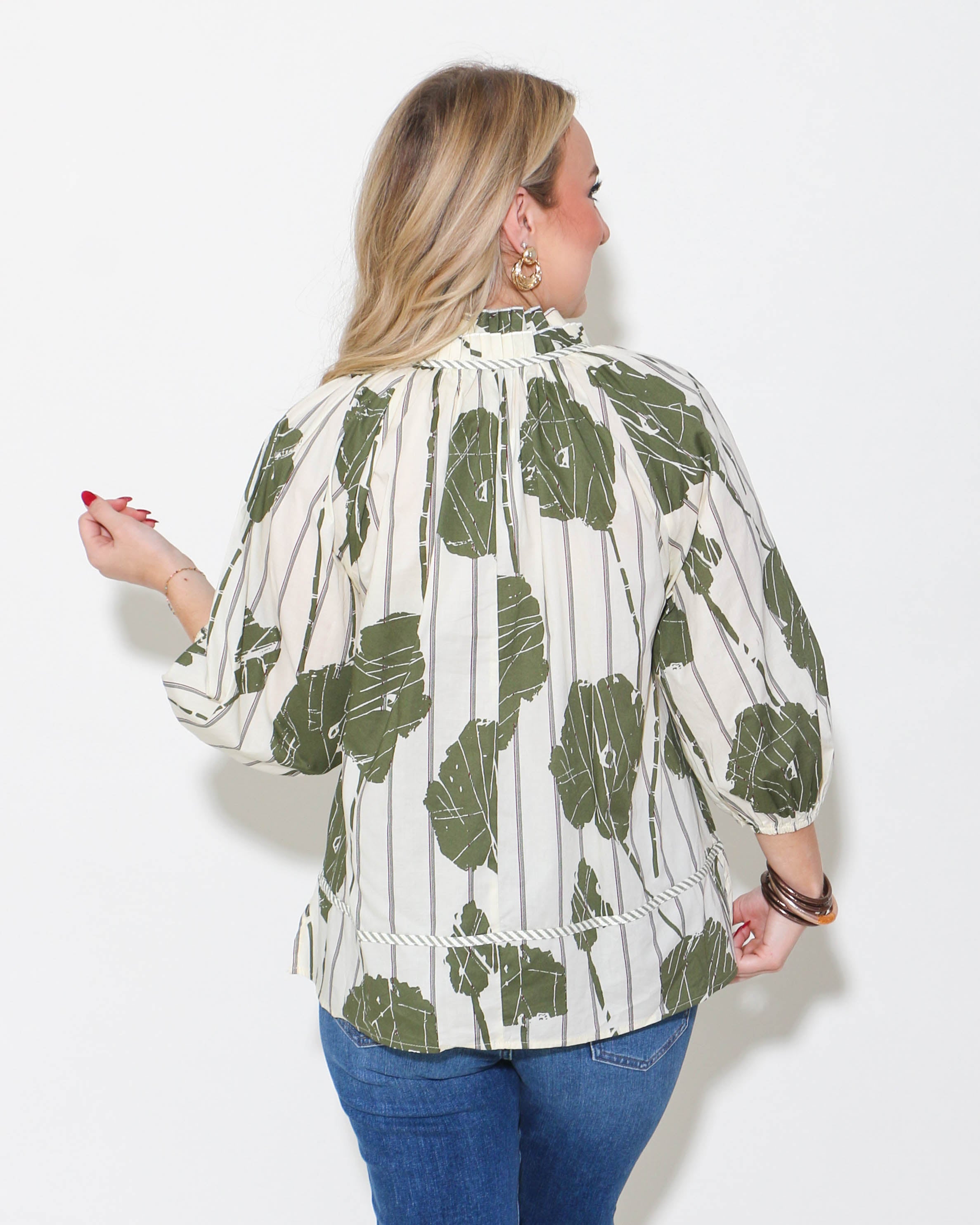 Olive Printed Top