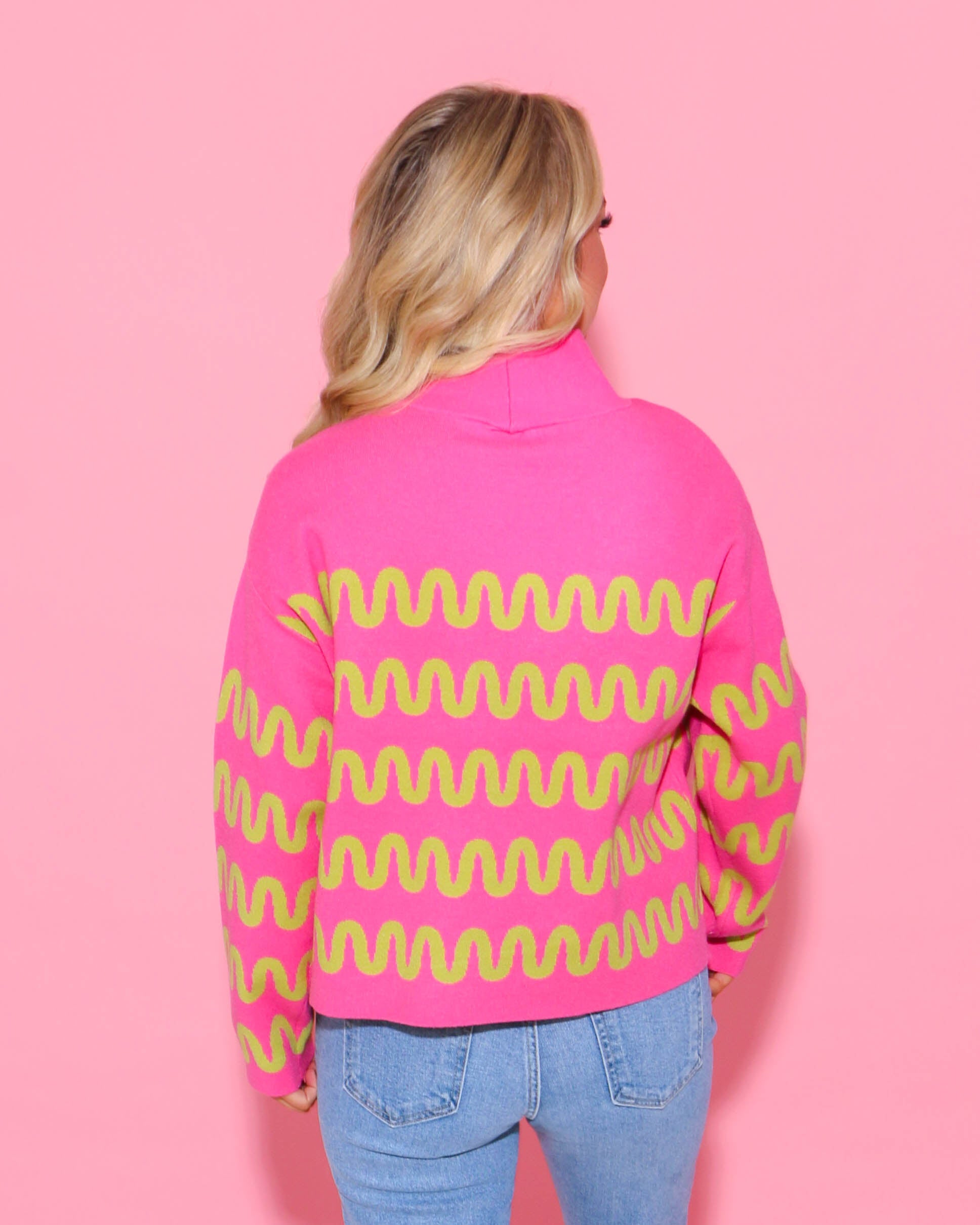 Hot Pink Squiggle Sweater