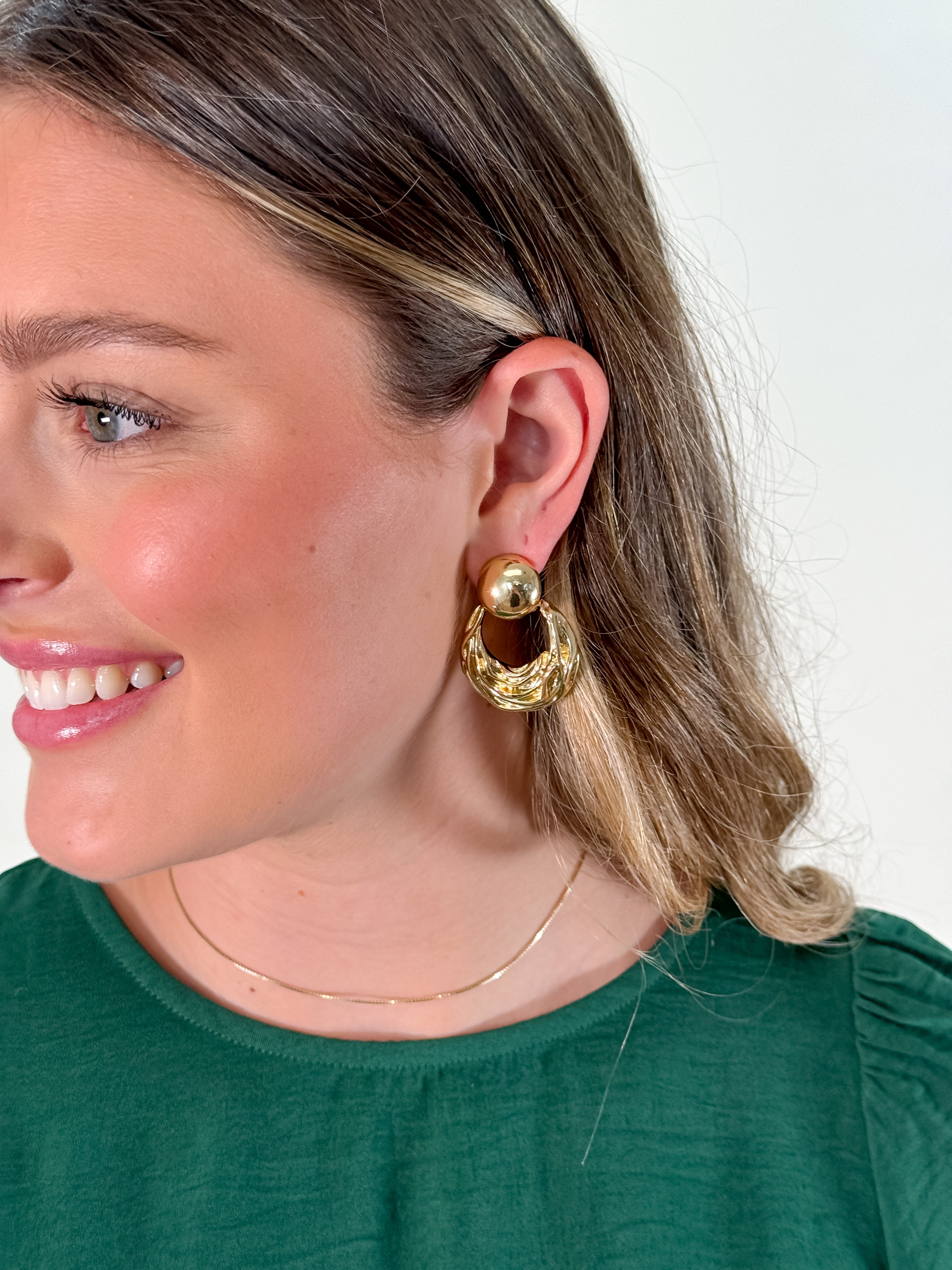 Gold Textured Earring