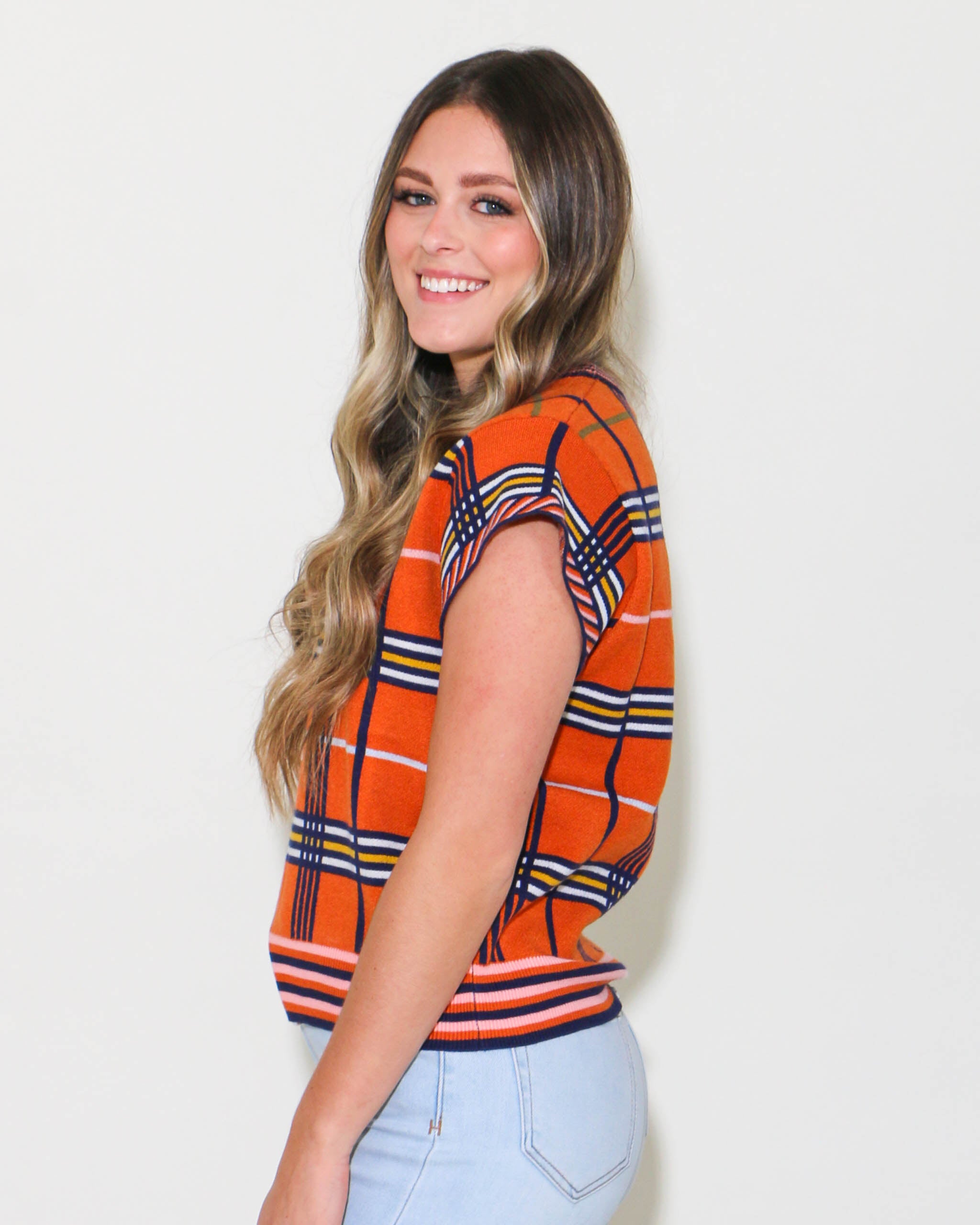 THML | Short Sleeve Plaid Top