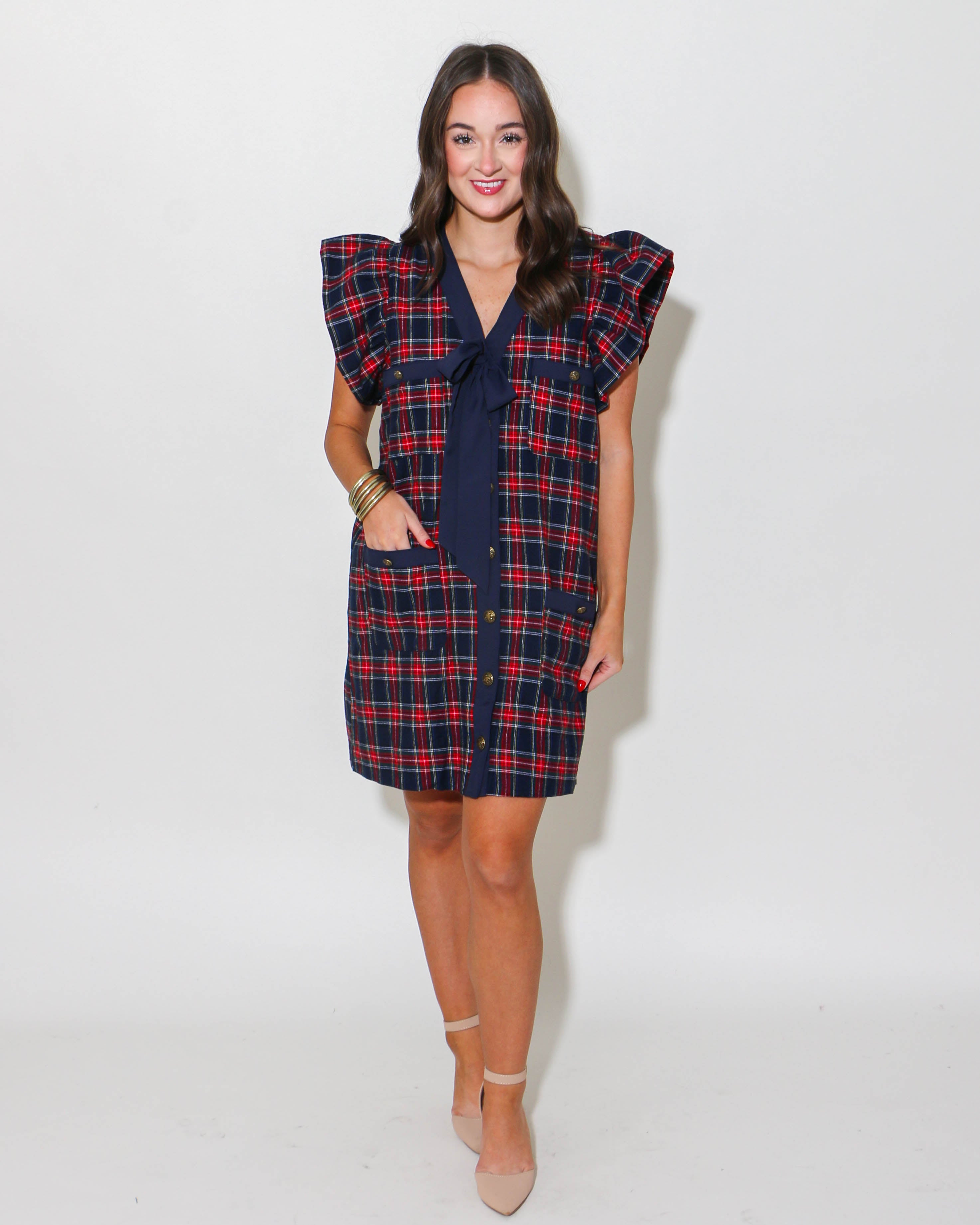 Plaid Print Mini Dress