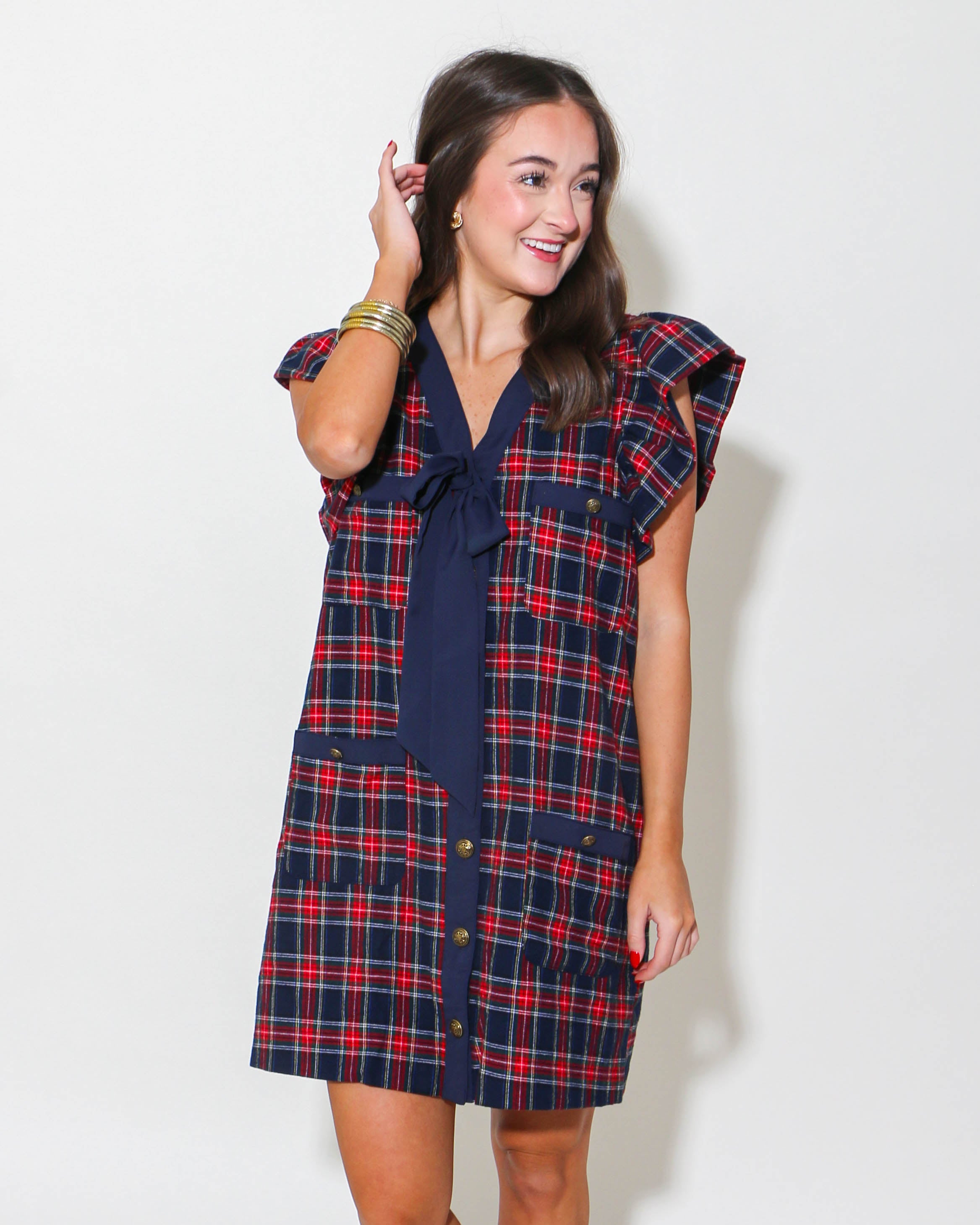 Plaid Print Mini Dress