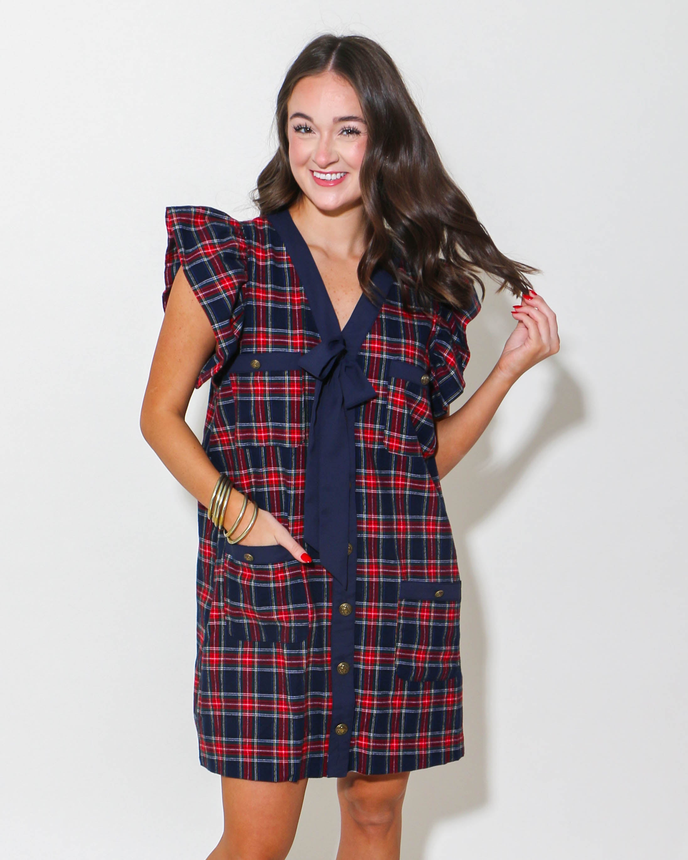 Plaid Print Mini Dress