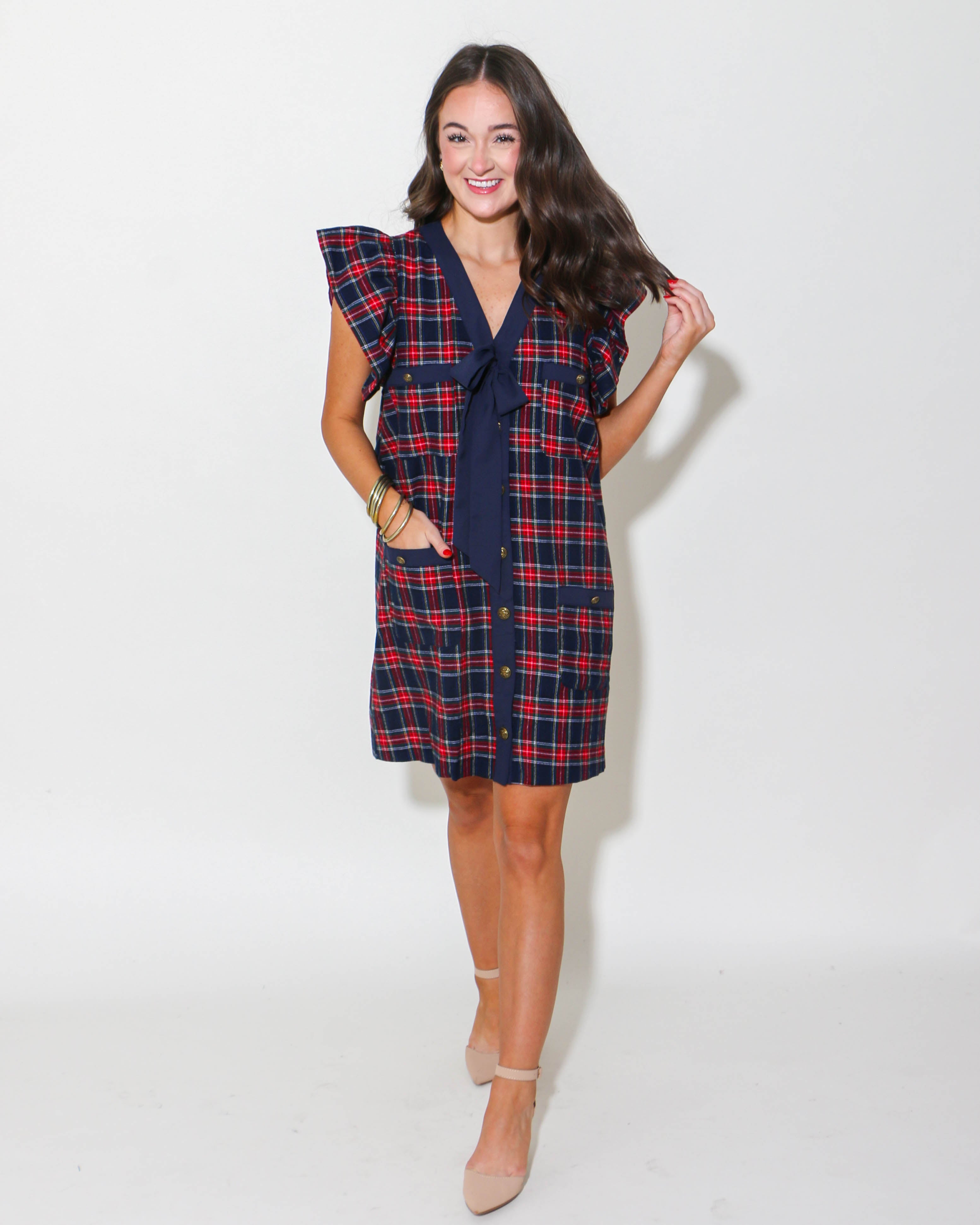 Plaid Print Mini Dress