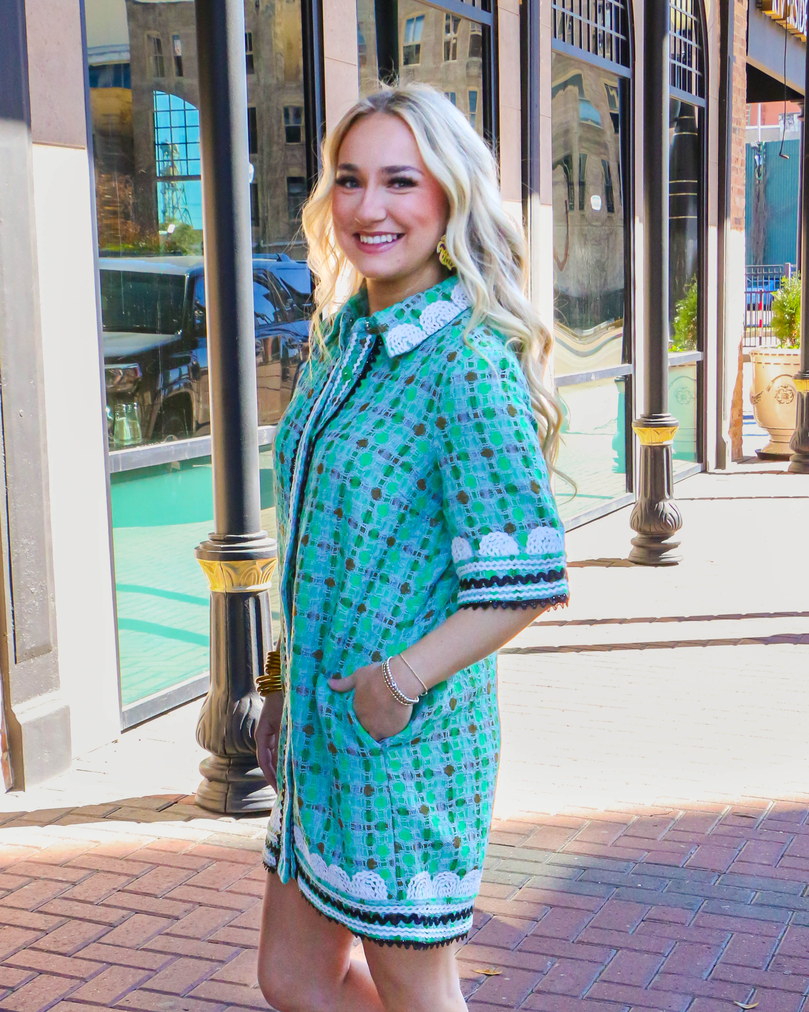 Mini Shirt Dress with RicRac Trim