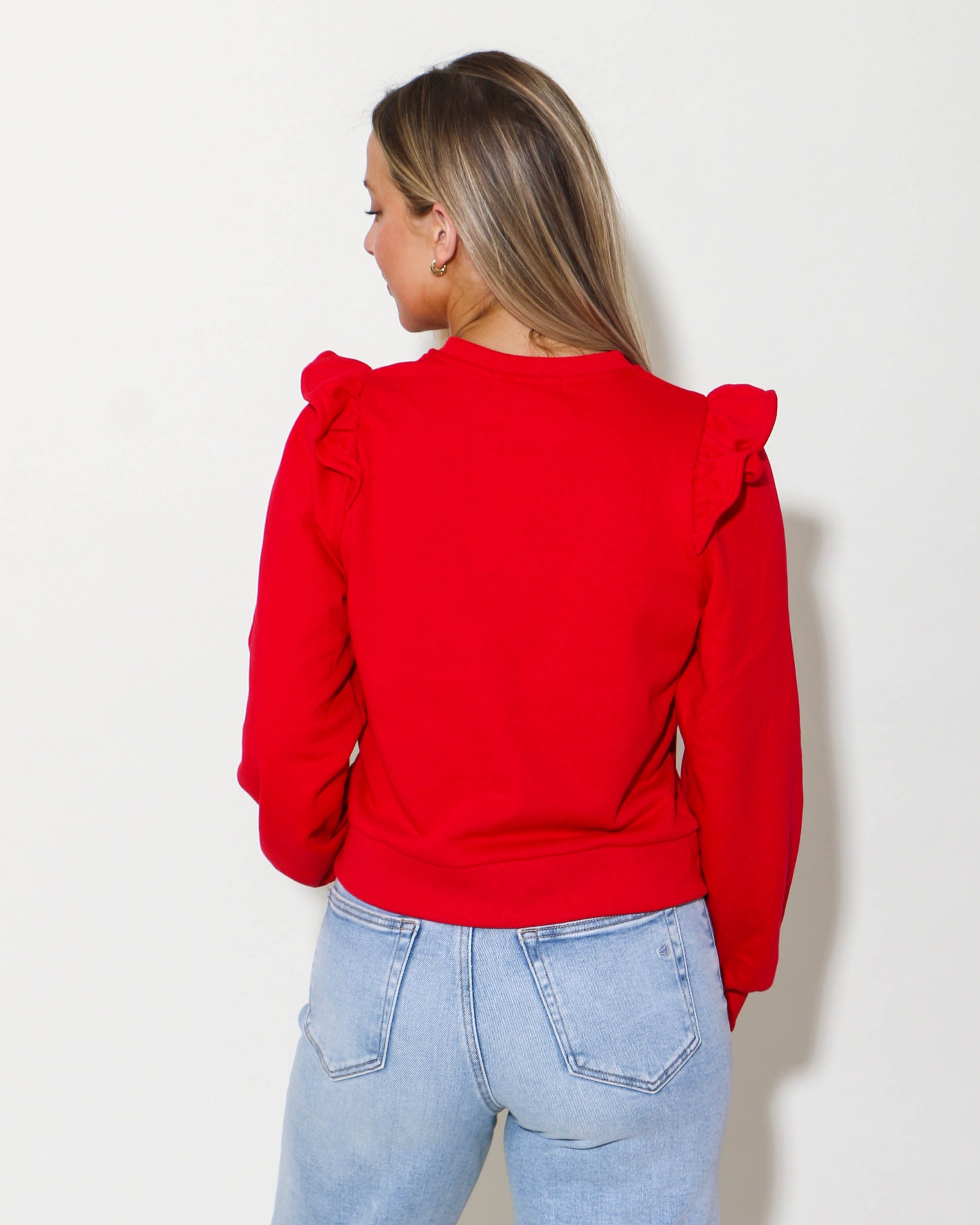 Red Sequin Pullover Top