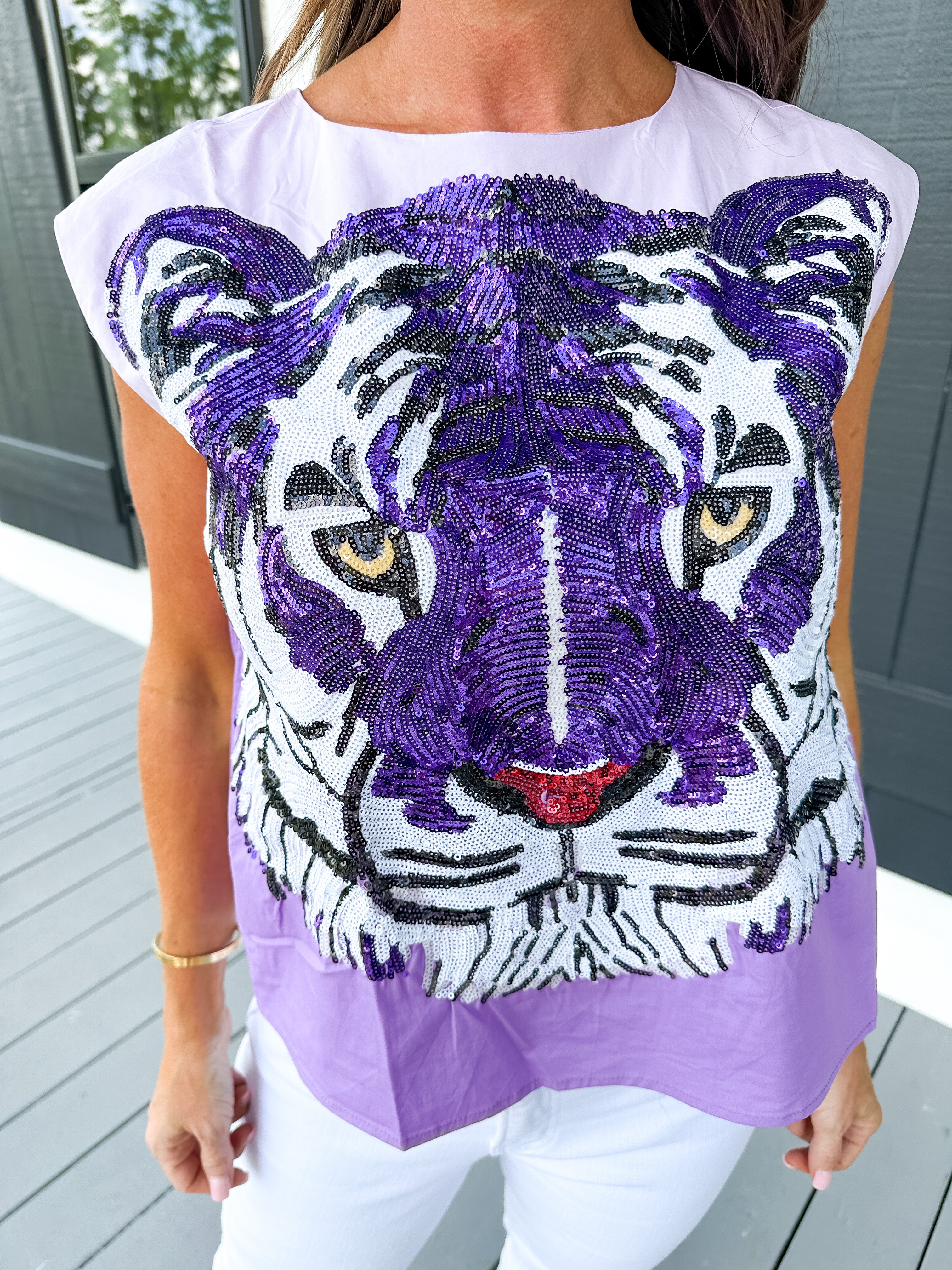 Tiger Head Purple Tank