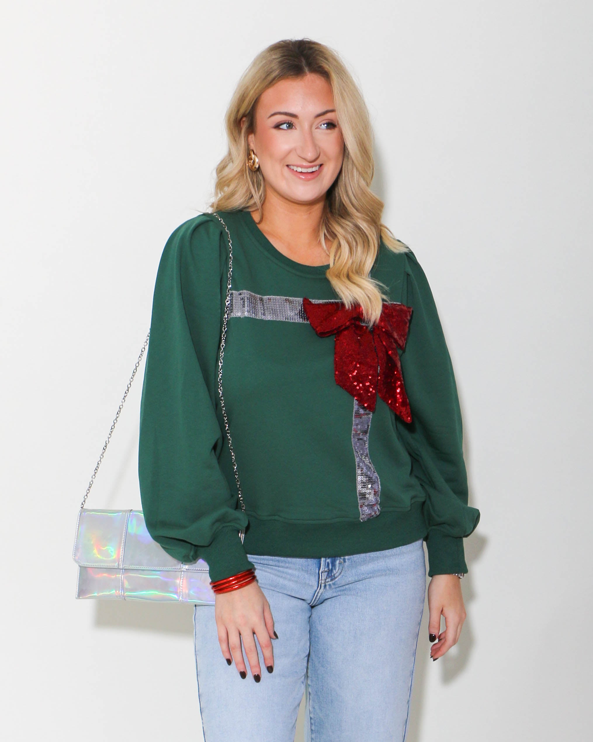 Holiday Sequin Bow Top