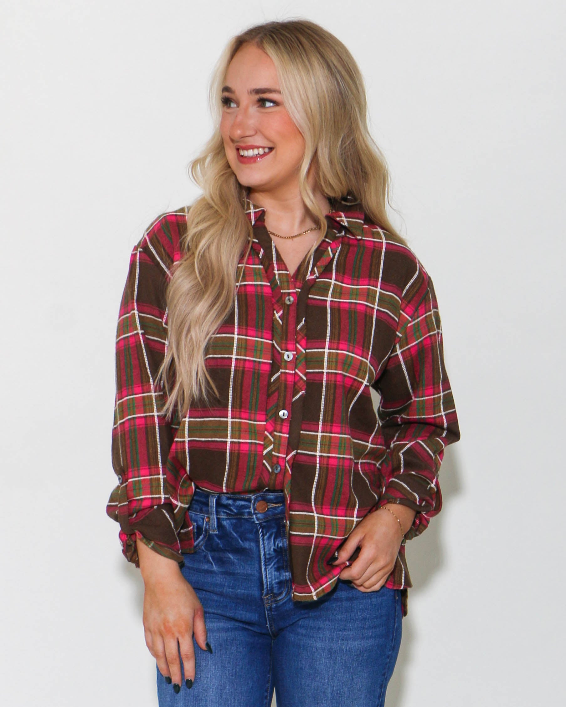 Checkered Button Down Top