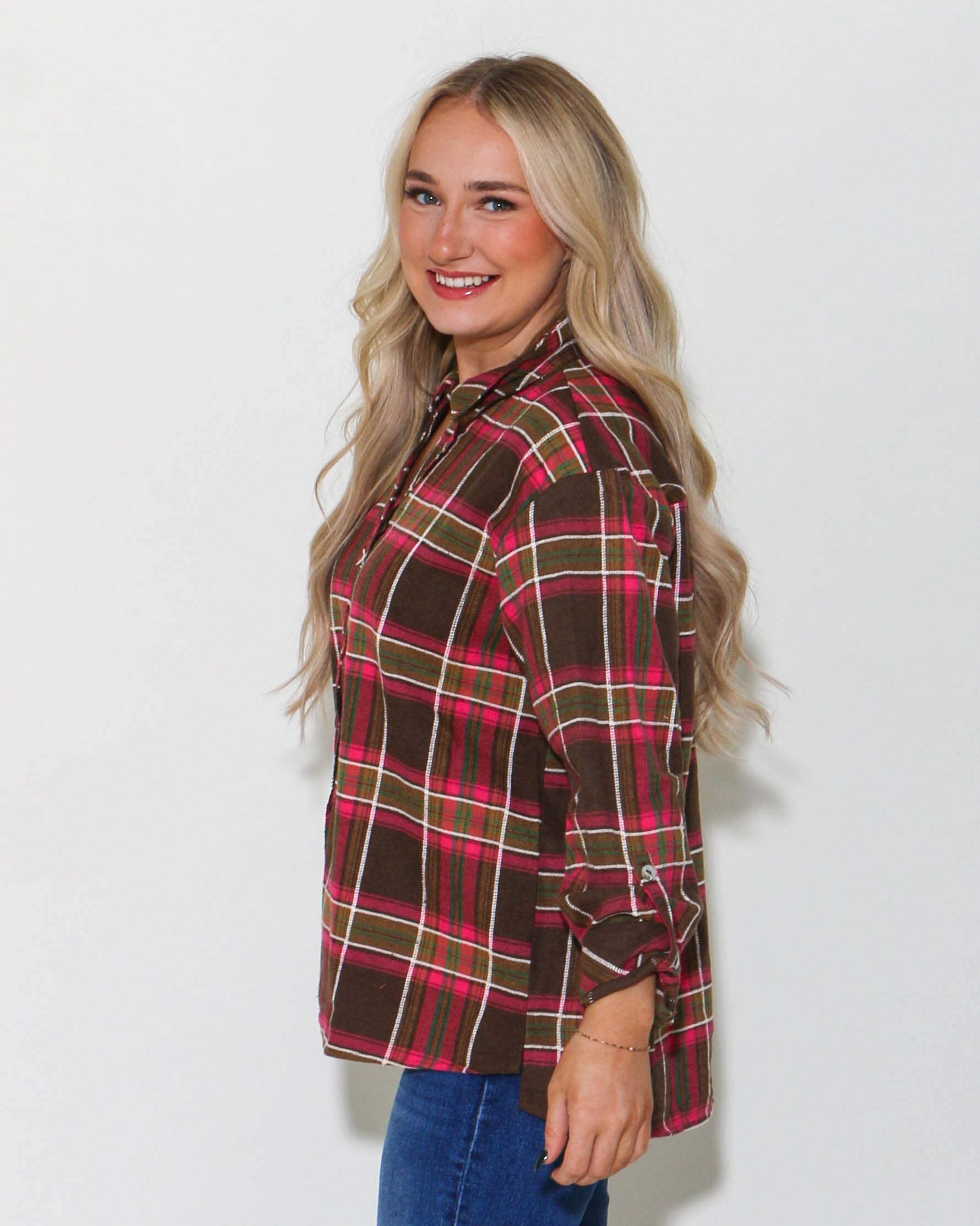 Checkered Button Down Top