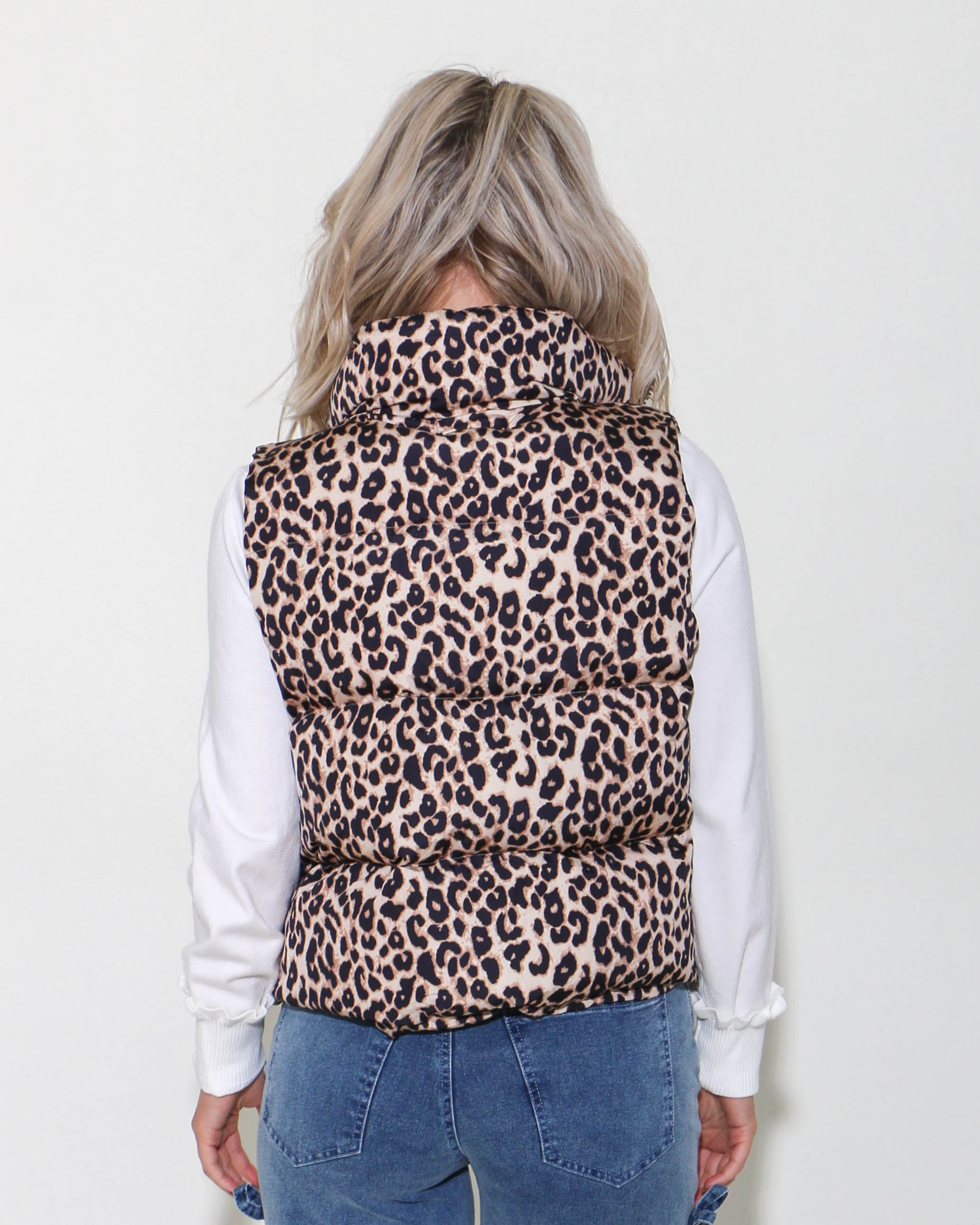 Leopard Puffer Vest