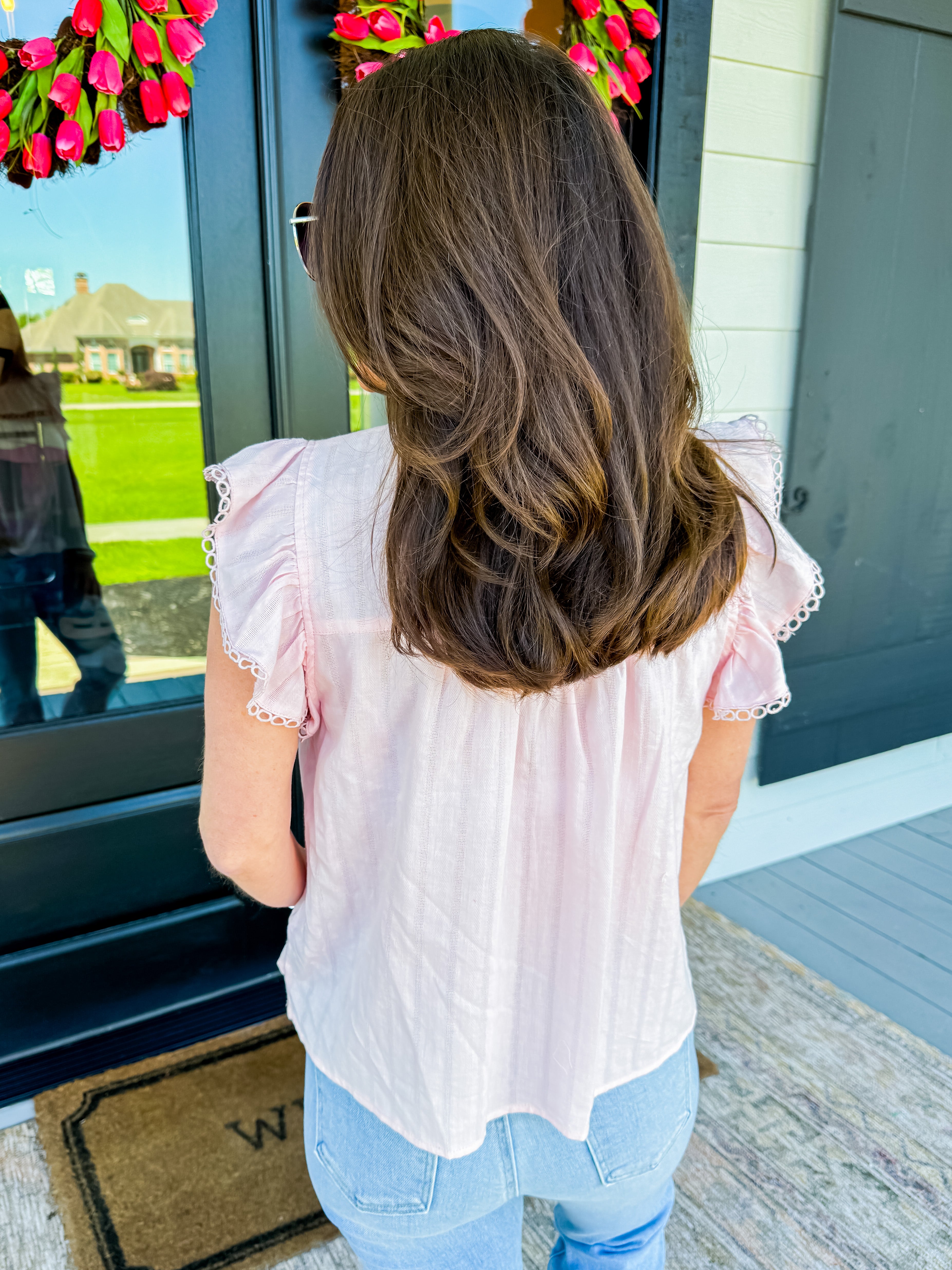 Pink Eyelet Top