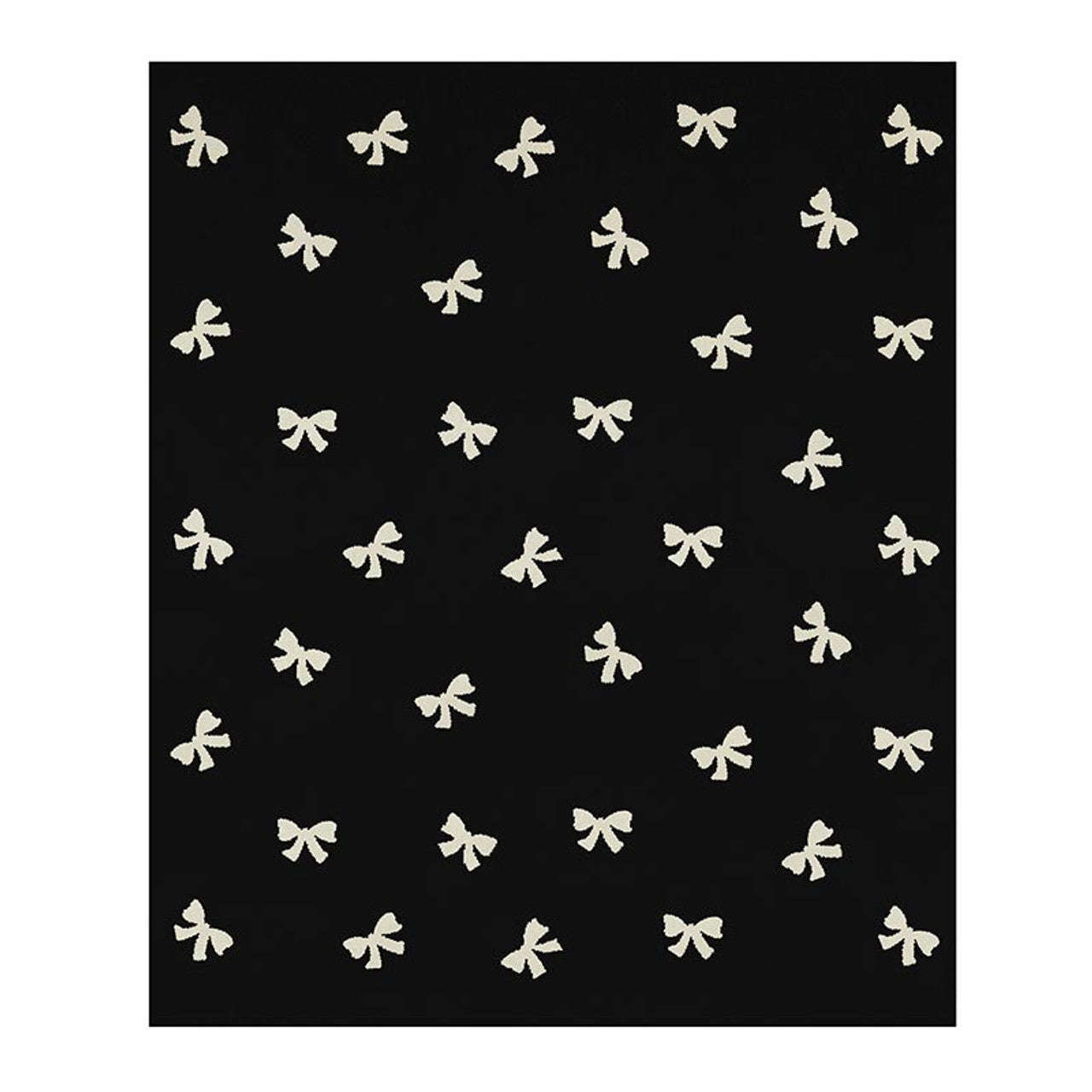 Cozy Throw - Ivory/Black Bows