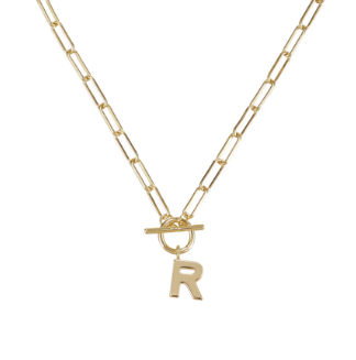 Toggle Initial Necklace in Gold