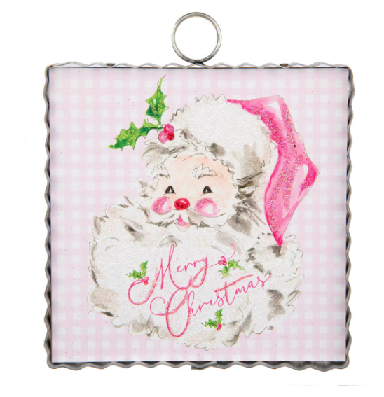 Mini Pink Santa Print Charm