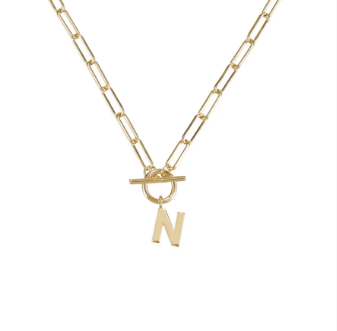 Toggle Initial Necklace in Gold