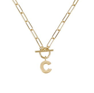 Toggle Initial Necklace in Gold