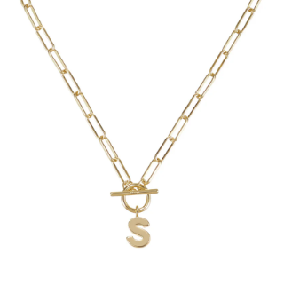 Toggle Initial Necklace in Gold