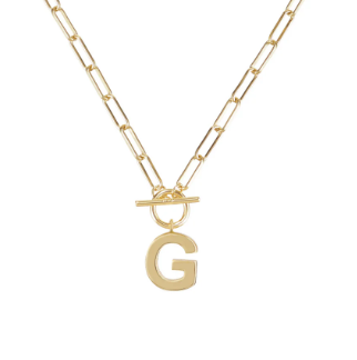 Toggle Initial Necklace in Gold