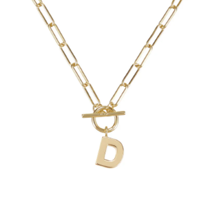 Toggle Initial Necklace in Gold